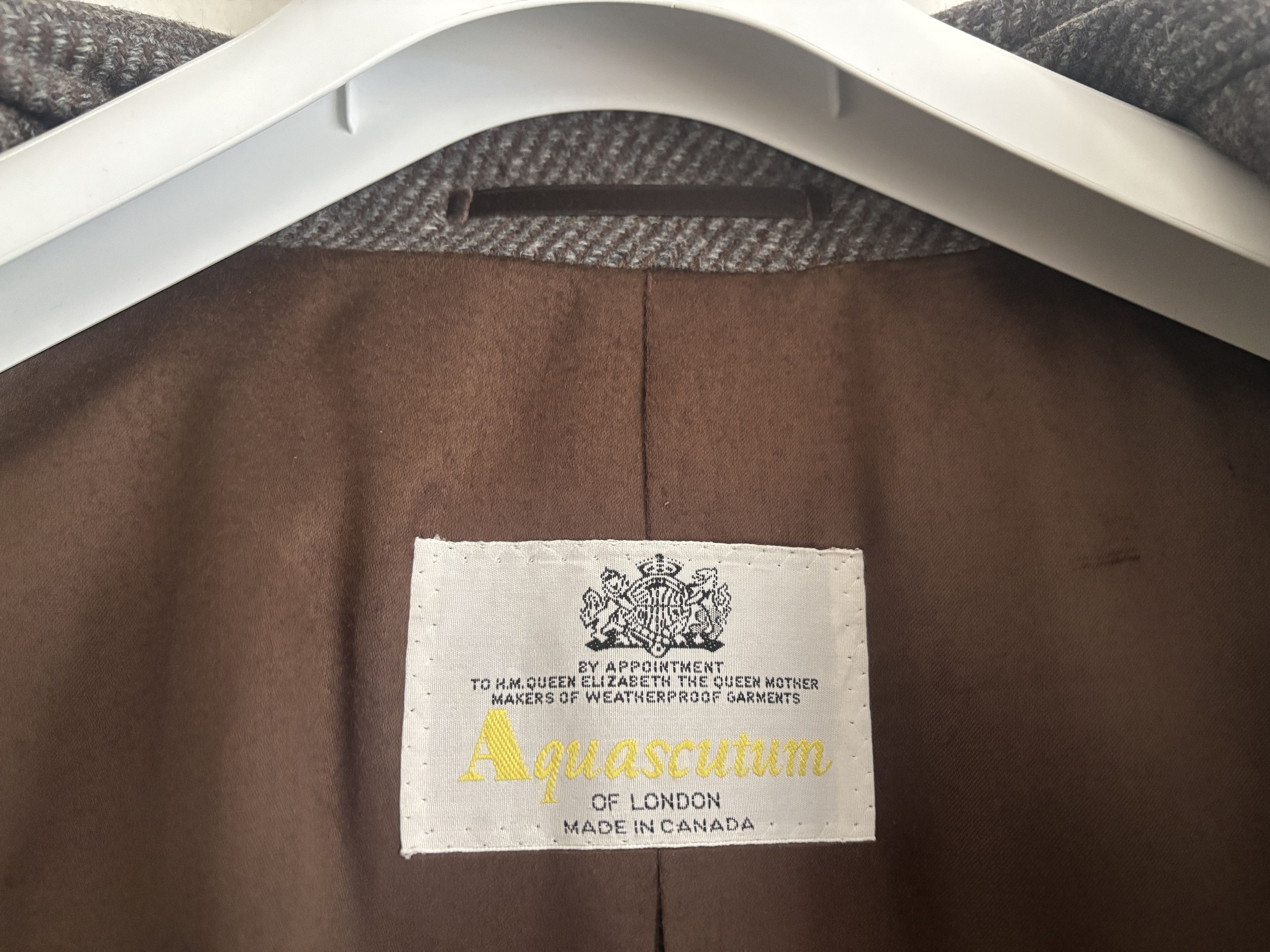 Aquascutum Grey Brown Belted Wool Tweed Overcoat --36-38 Short/ Small Size US S / EU 44-46 / 1 - 14 Thumbnail