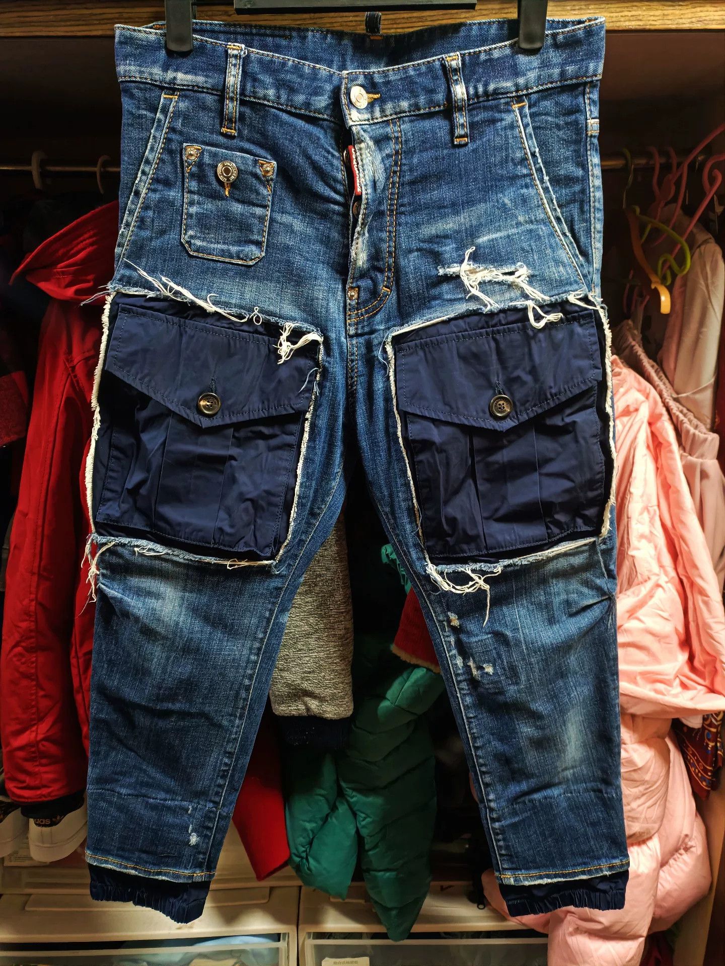 Dsquared2 Dsquared2 Sailboat Nylon Patchwork Cargo Jeans Size US 28 / EU 44 - 1 Thumbnail