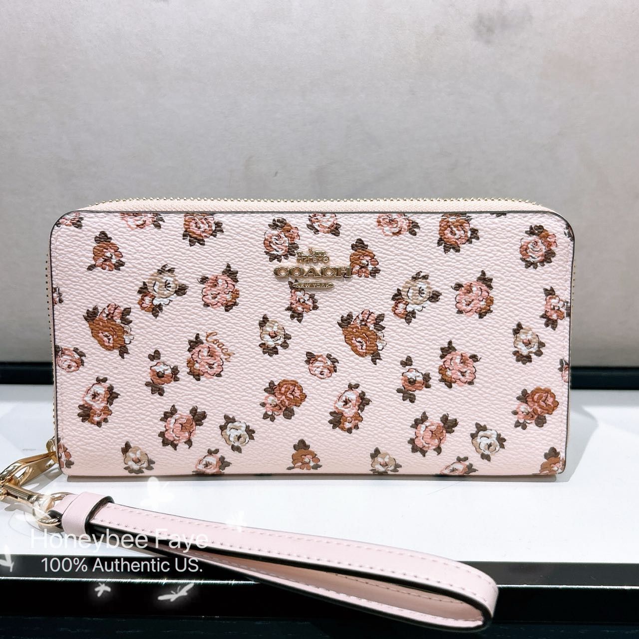 Coach Long Zip Around Wallet With Rosette Print CZ329 Size ONE SIZE - 1 Thumbnail