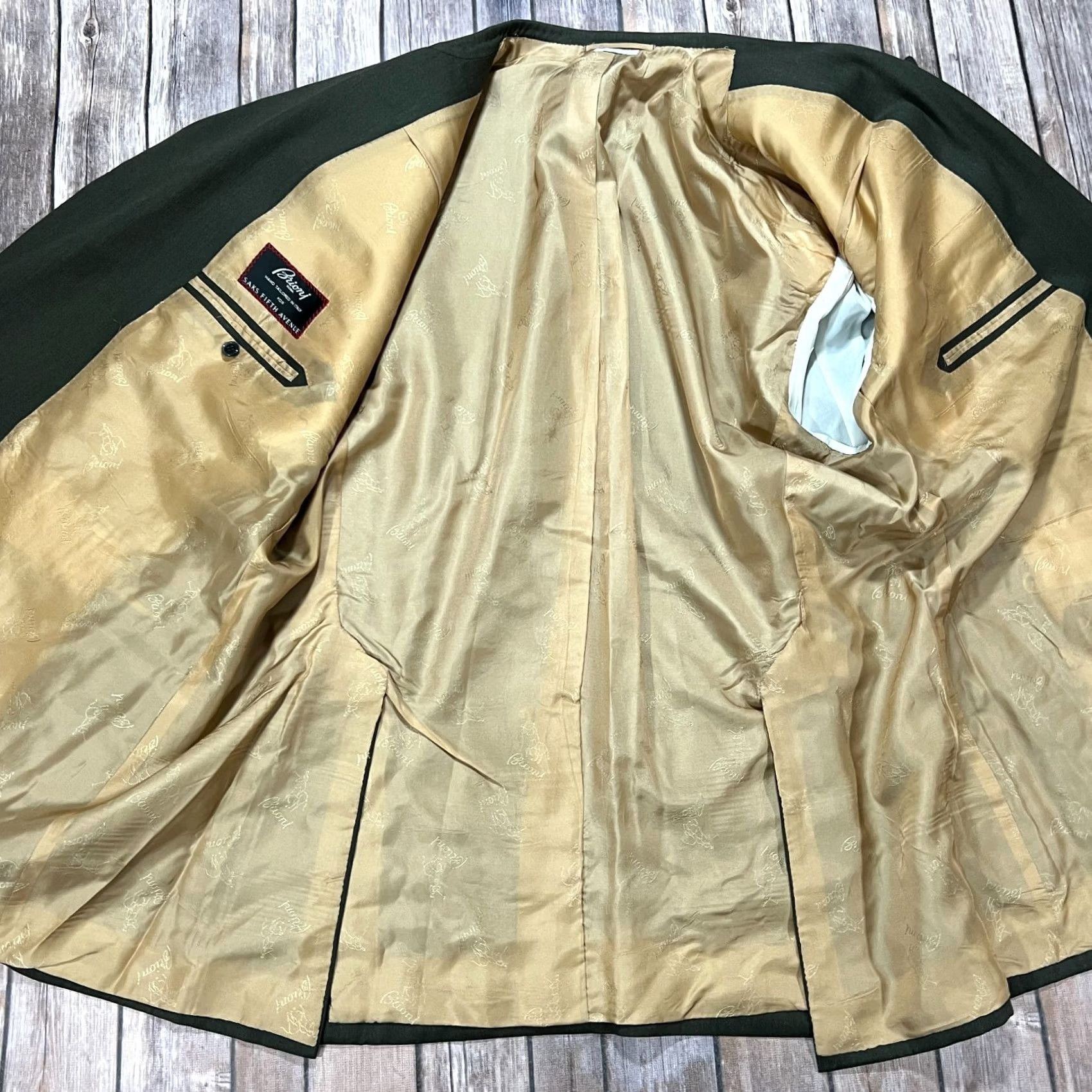 Brioni VINTAGE Brioni Double Breasted Wool Suit Set Coat Blazer Pants 50R Mens 36x30 Green Size 50R - 4 Thumbnail