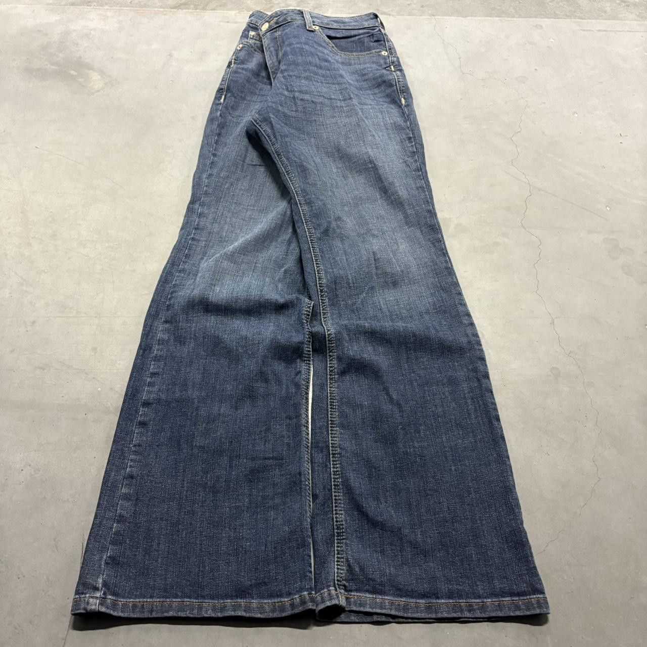 Ariat Crazy Vintage Y2K/2000s Baggy Flare Ariat Dark Wash Denim Jeans! Size US 34 / EU 50 - 3 Thumbnail