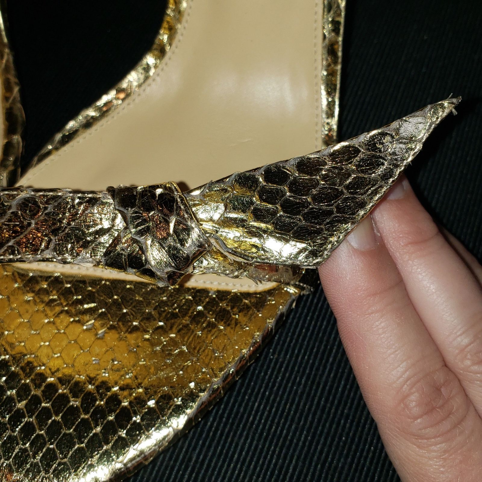 Alexandre Birman $795 List Alexandre Birman Gold toned python spike heels Size US 7.5 / IT 37.5 - 5 Thumbnail