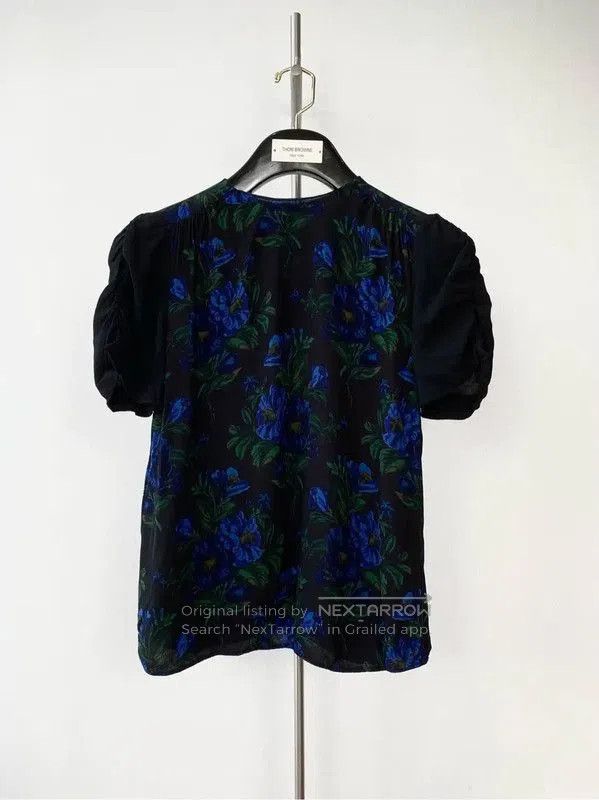 Miu Miu Miu Miu Black Floral Chiffon T-shirt . Size S / US 4 / IT 40 - 1 Thumbnail