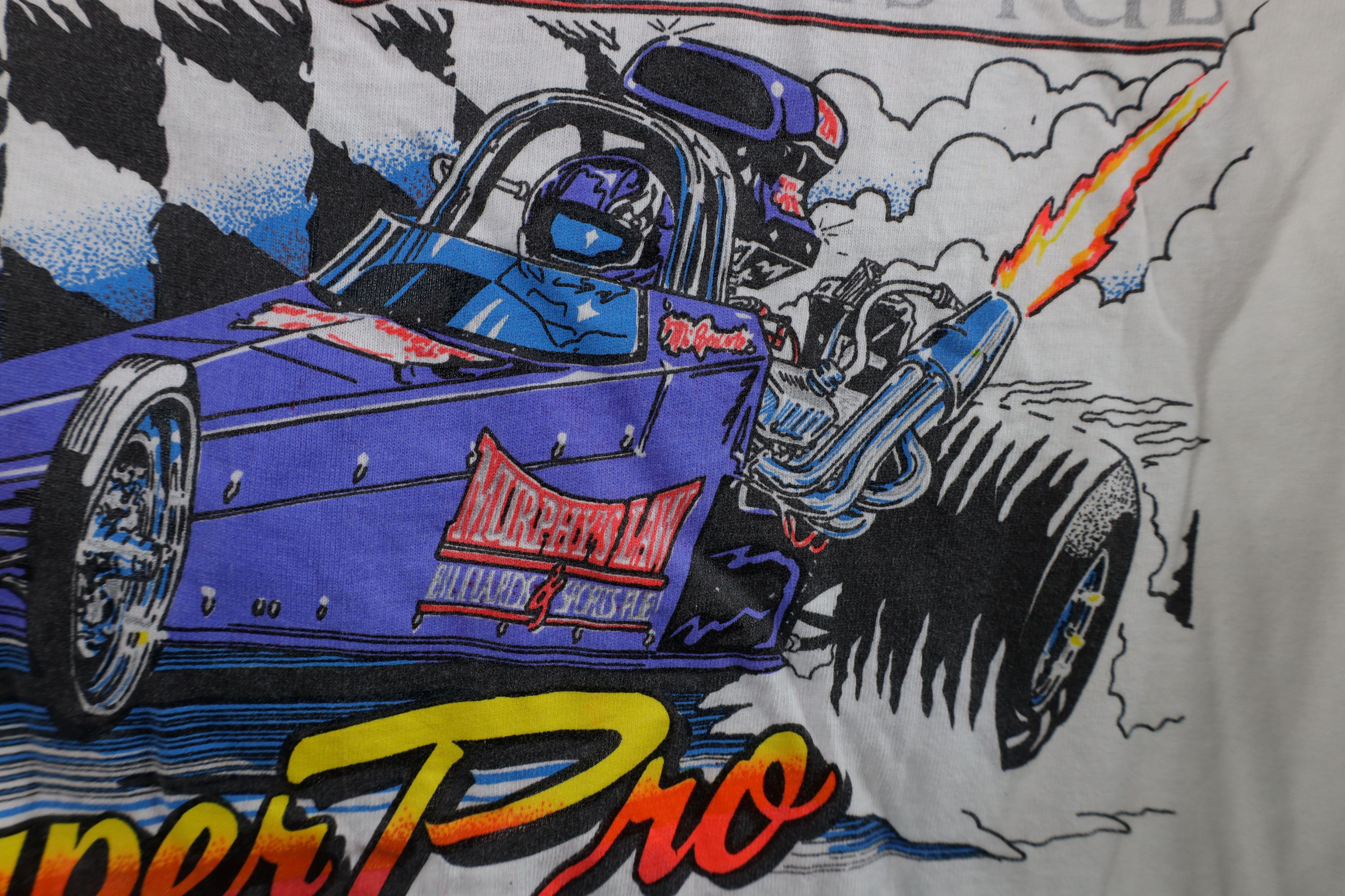 Vintage Vintage 90s Y2K Law Super Pro Dragster Racing T-Shirt White Size US M / EU 48-50 / 2 - 6 Thumbnail