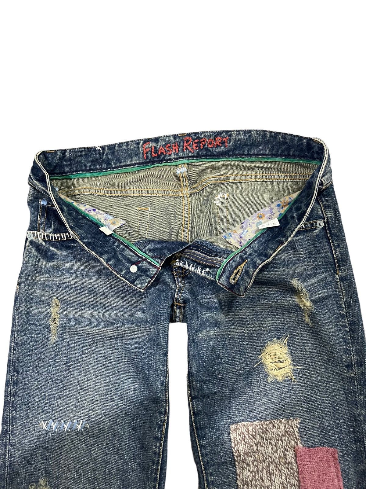 Japanese Brand RARE ! Vintage Flash Report Distressed Style Kapital Design Size US 32 / EU 48 - 12 Thumbnail