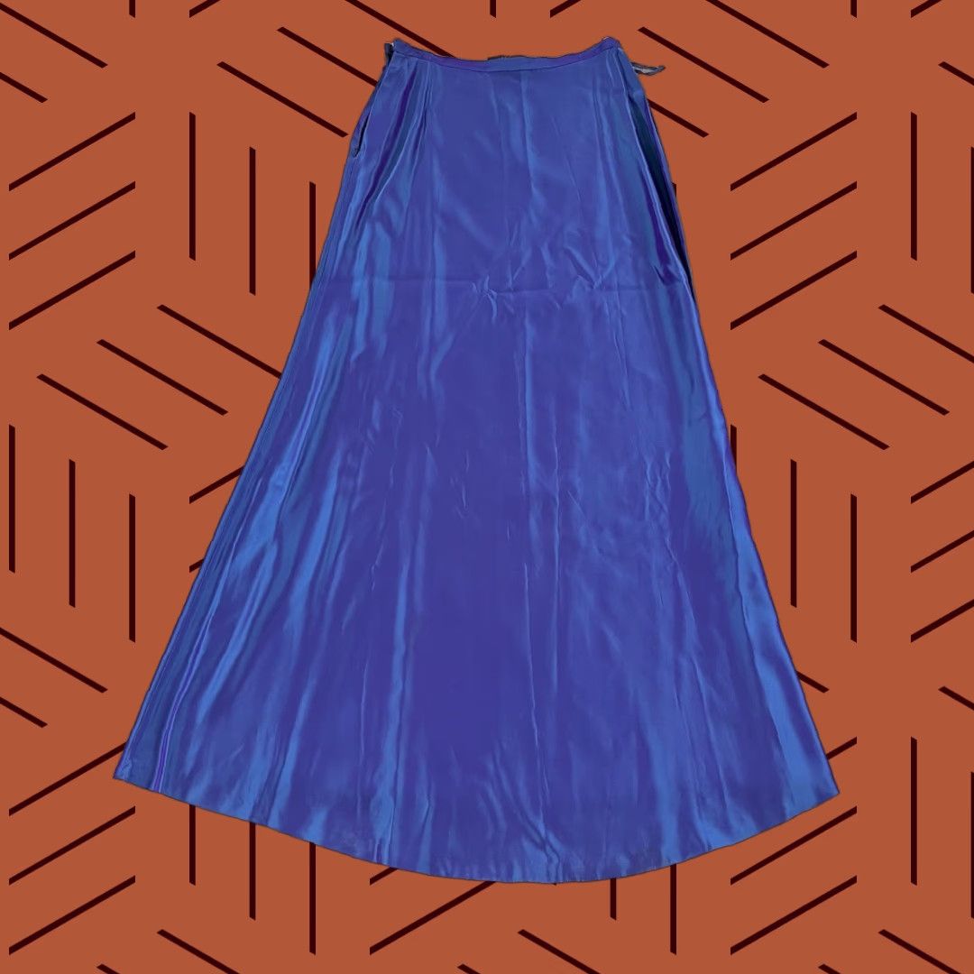 Ralph Lauren RALPH LAUREN Dress Womens Size 10 Midi Dress Purple 47" Calf Length Iridescent Zipper Acetate Sleeveless Vintage No (if allowed) Size L / US 10 / IT 46 - 1 Thumbnail