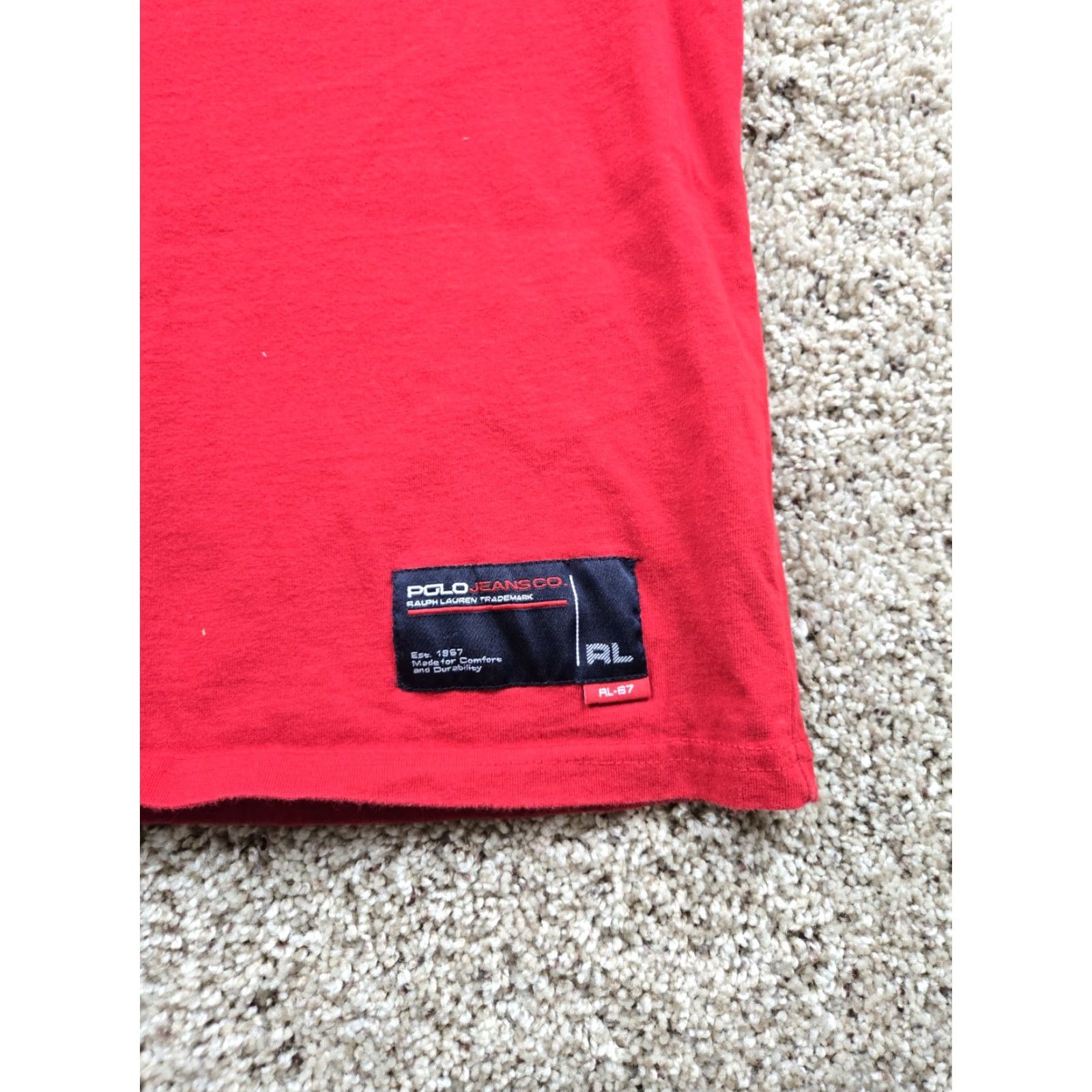 Polo Ralph Lauren VINTAGE Polo Jeans Co Shirt XL Mens Red Short Sleeve Graphic USA Made Y2K Size US XL / EU 56 / 4 - 3 Thumbnail