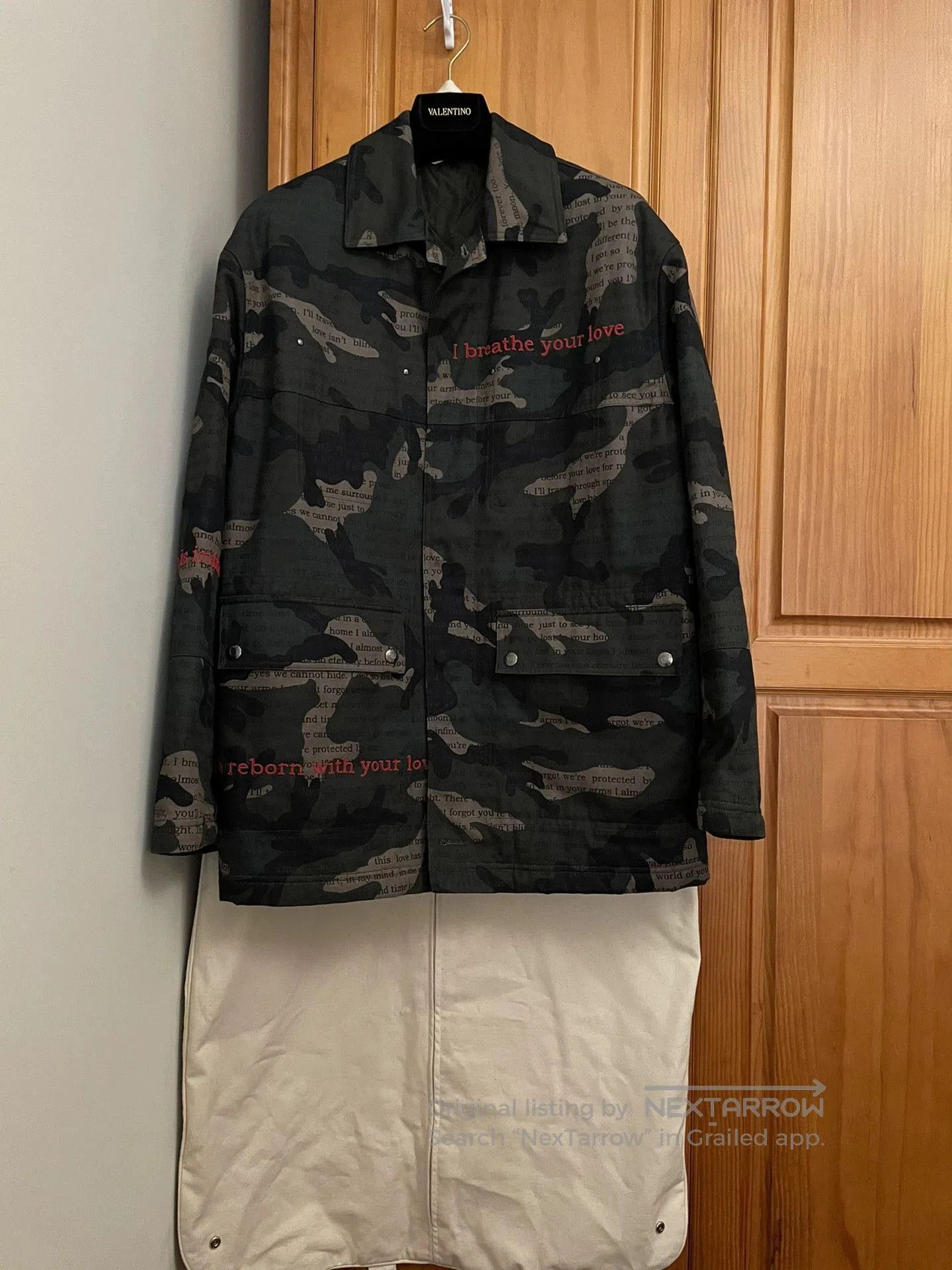 Valentino Valentino Men's Camo Beaded Embroidery Coat. Size US XL / EU 56 / 4 - 1 Thumbnail
