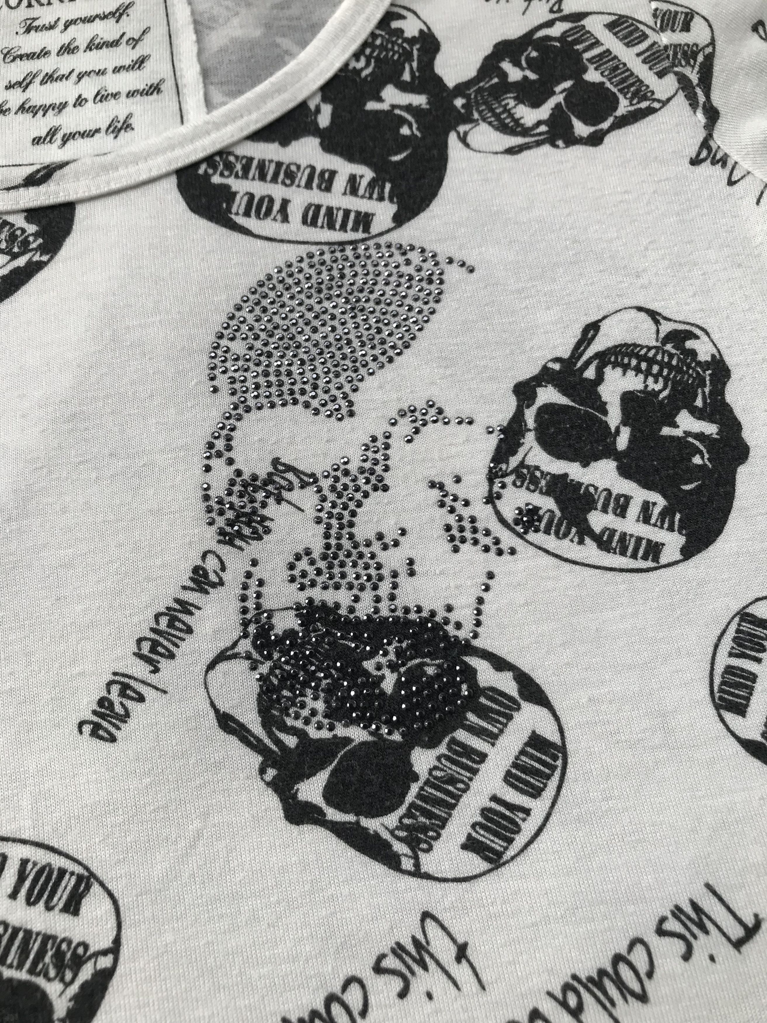 If Six Was Nine × Japanese Brand × Le Grande Bleu (L.G.B.) Japanese Brand Cornflake Beaded Skull Print T-Shirt Size S / US 4 / IT 40 - 3 Thumbnail