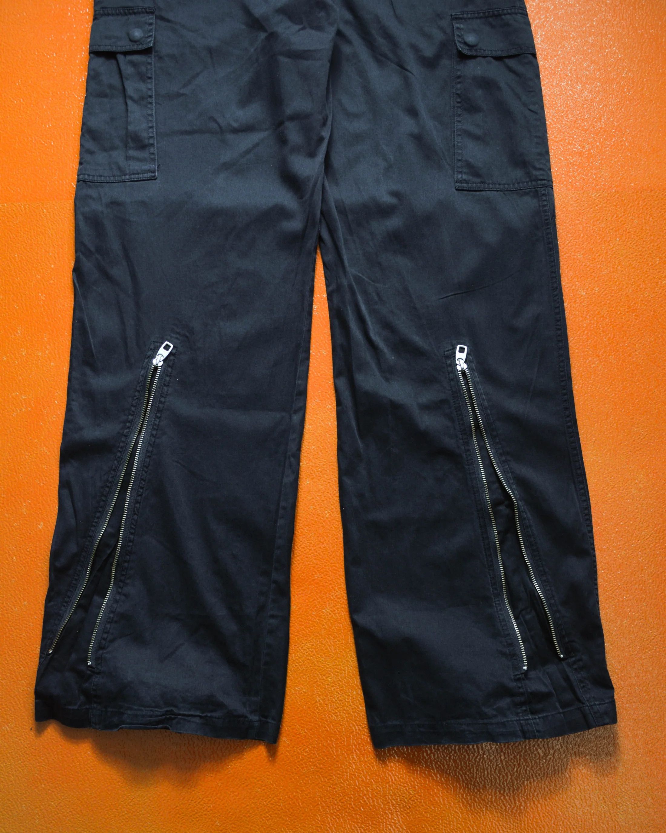 Griffin Panelled Zip Hem Gusset Wide Washed Navy Cargo Pants (34~36) Size US 36 / EU 52 - 8 Thumbnail