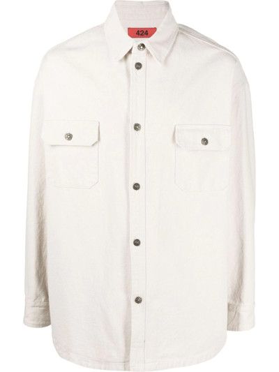 424 o1mle0424 Denim Shirt in White Size US M / EU 48-50 / 2 - 1 Thumbnail