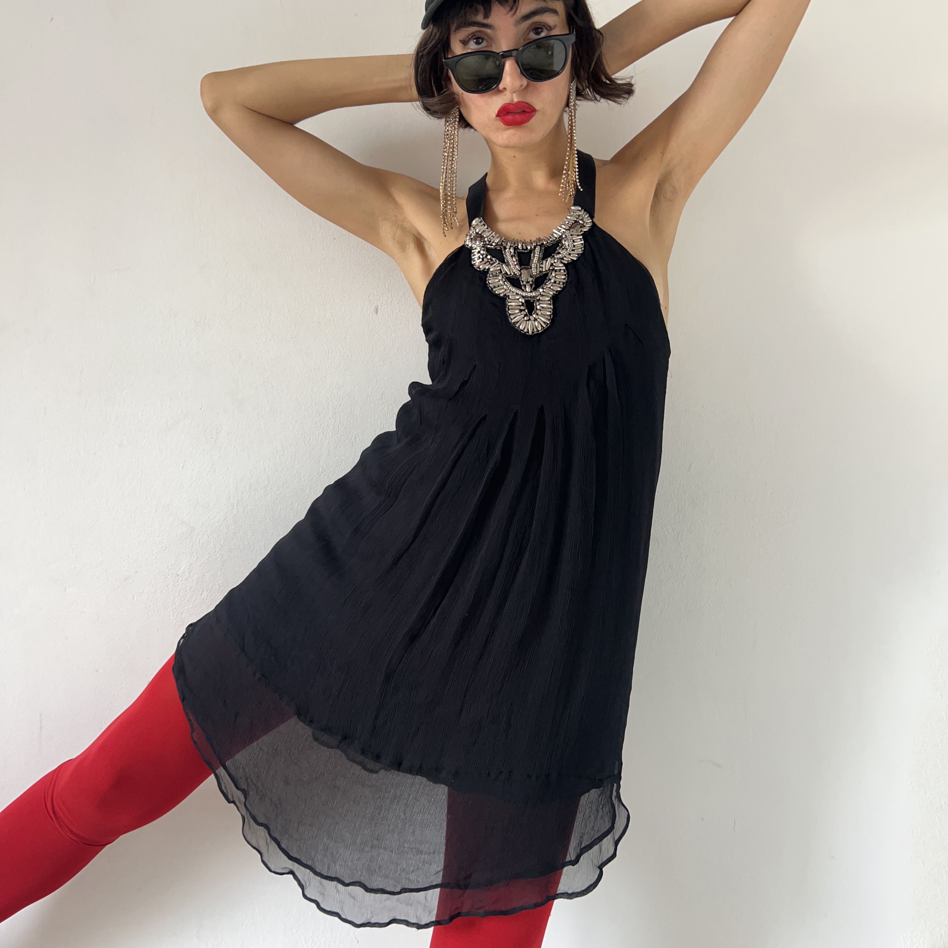 Miss Sixty Miss Sixty y2k halter beaded neck black party mini dress Size M / US 6-8 / IT 42-44 - 4 Thumbnail