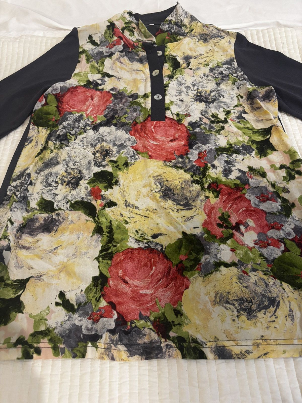 Other Floral & gray Blouse.wt711 Size L / US 10 / IT 46 - 6 Thumbnail