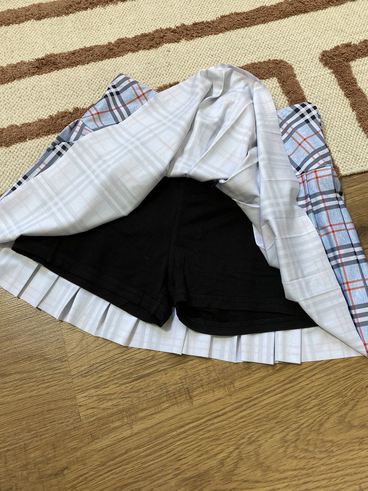Vintage BLUE MINI SHORTS SKIRT LIKE BURBERRY Size 25" / US 0 / IT 36 - 3 Thumbnail