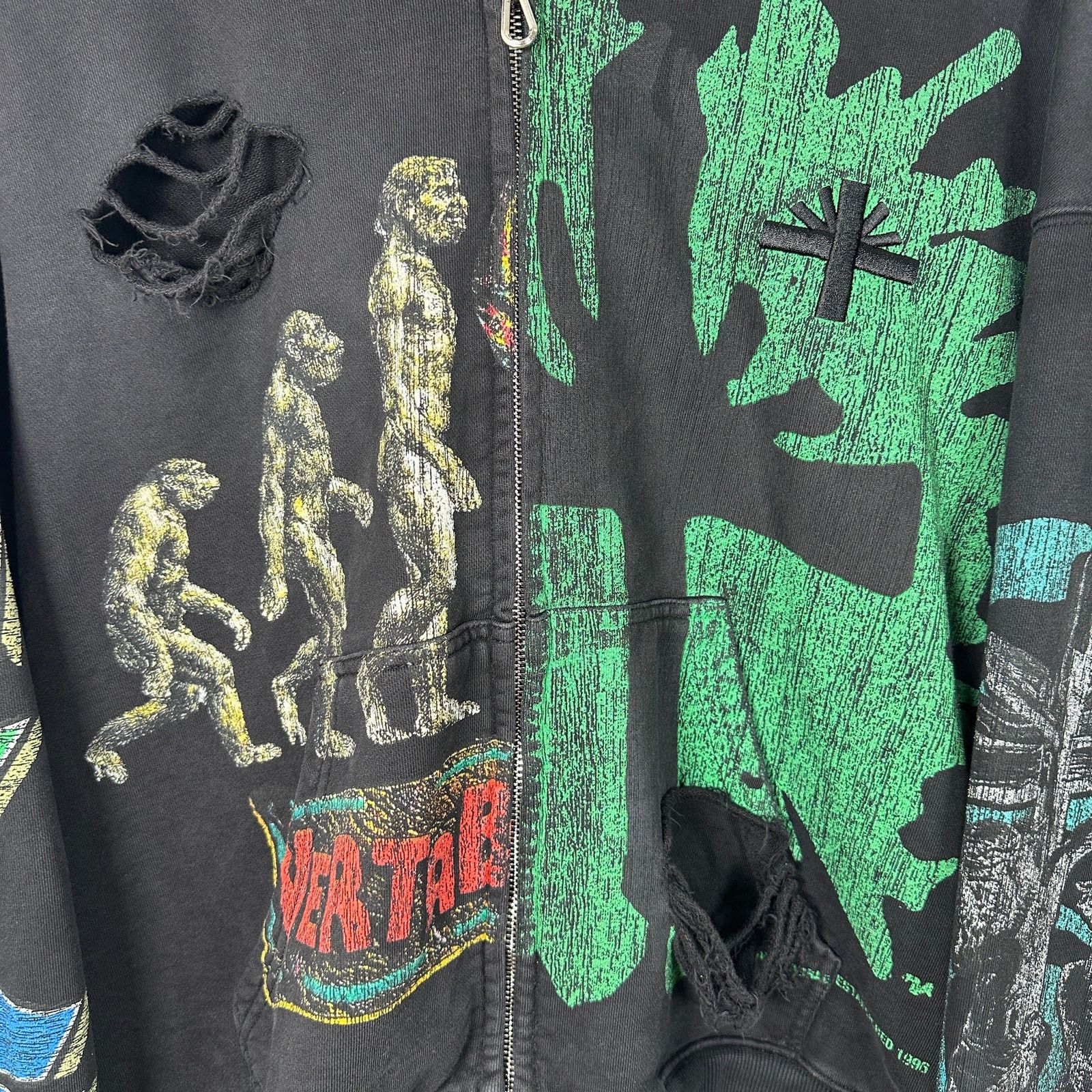 Vertabrae Vertabrae Montage Black Zip Up Hoodie Size L Size US L / EU 52-54 / 3 - 4 Thumbnail