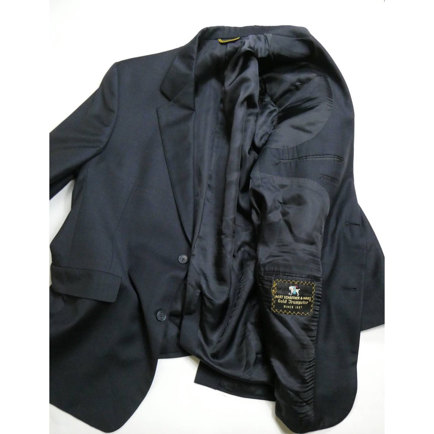 Hart Schaffner Marx Hart Schaffner Marx Gold Trumpeter sport coat 44L, NAVY Size 44L - 2 Thumbnail
