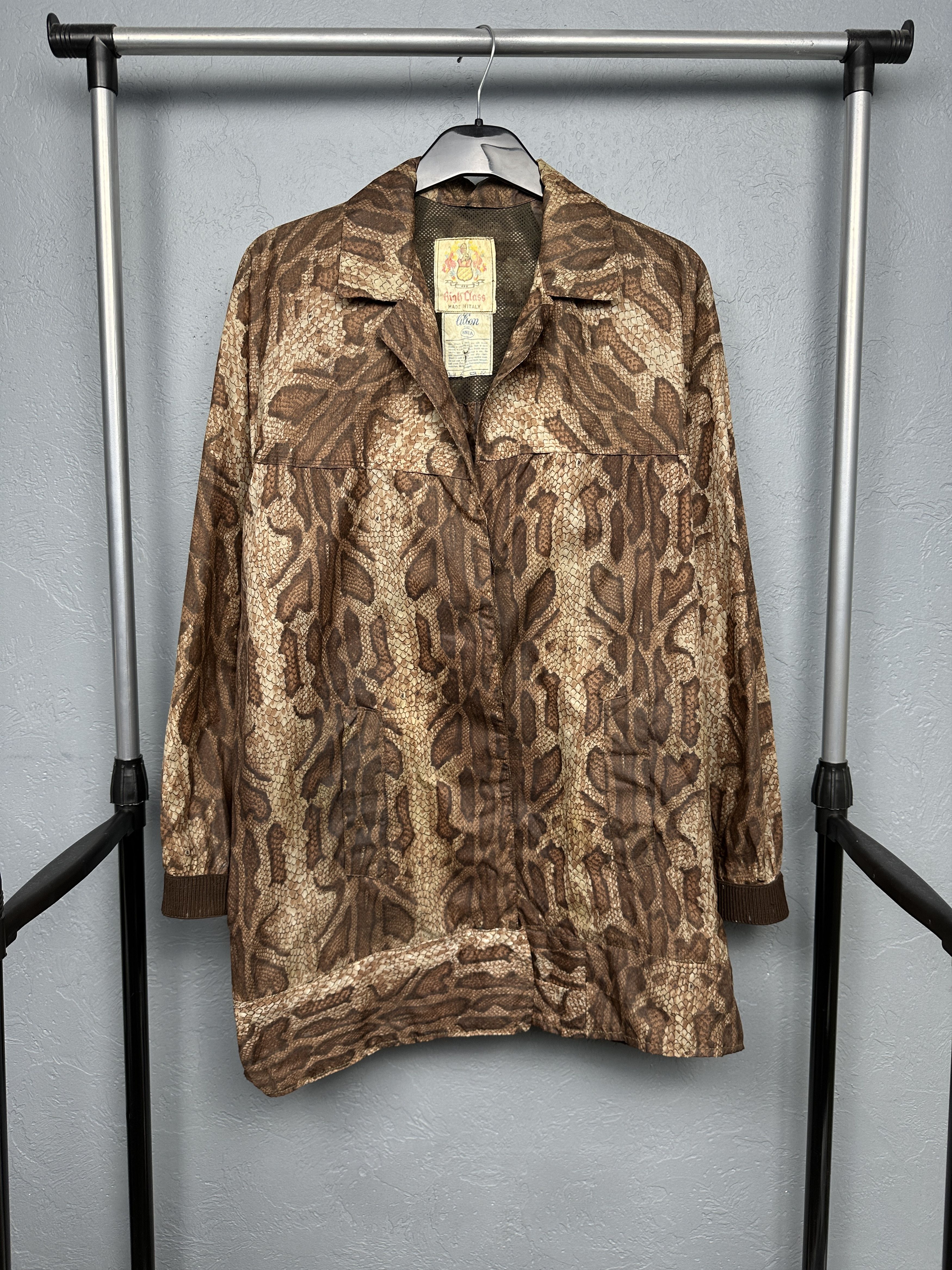 Vintage Lilion 60s Vintage Womens Raincoat Jacket Snake Skin Size L / US 10 / IT 46 - 1 Thumbnail
