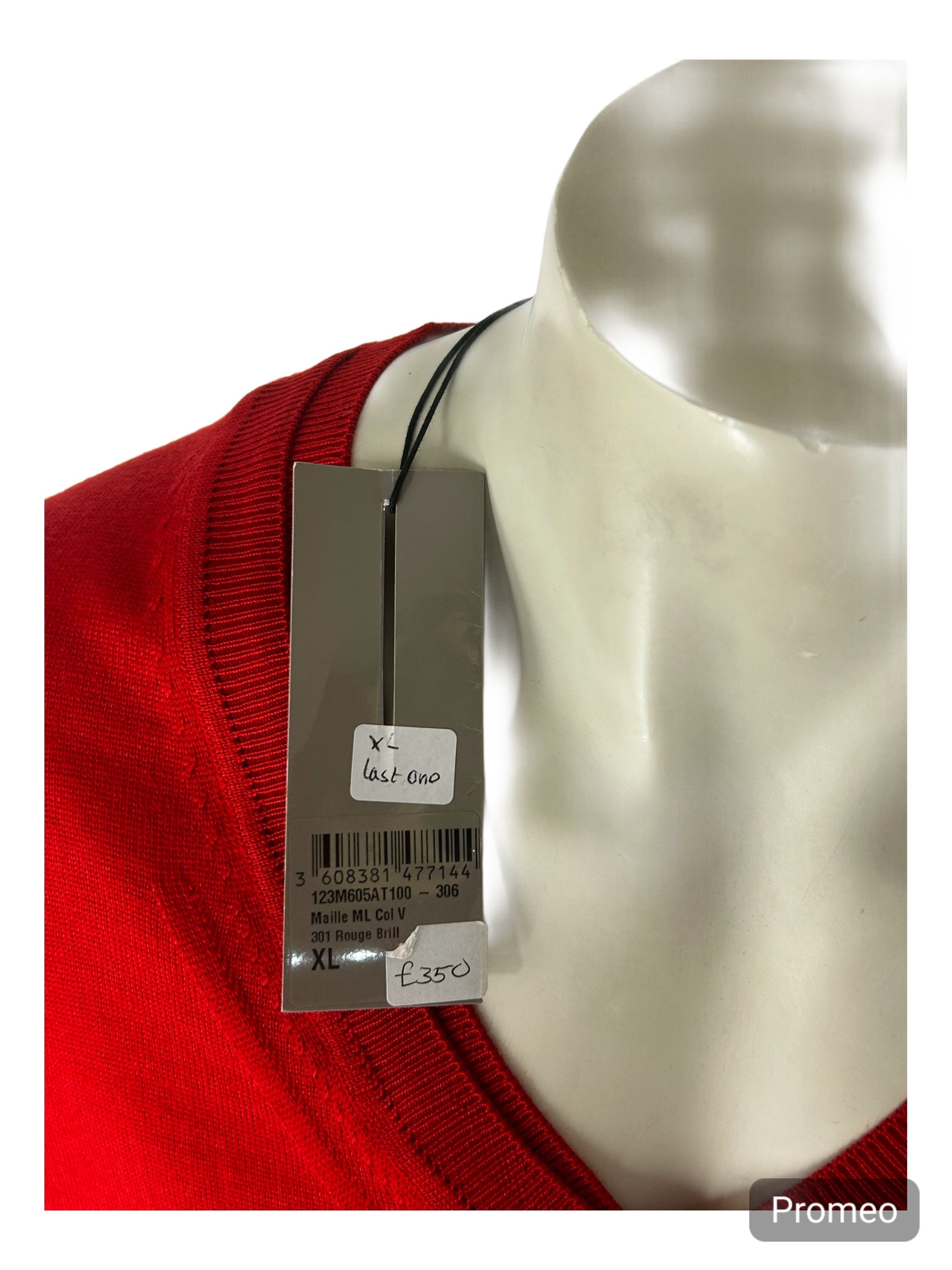 Dior DIOR HOMME RED LAYERED V-NECK KNIT Size US XL / EU 56 / 4 - 4 Thumbnail