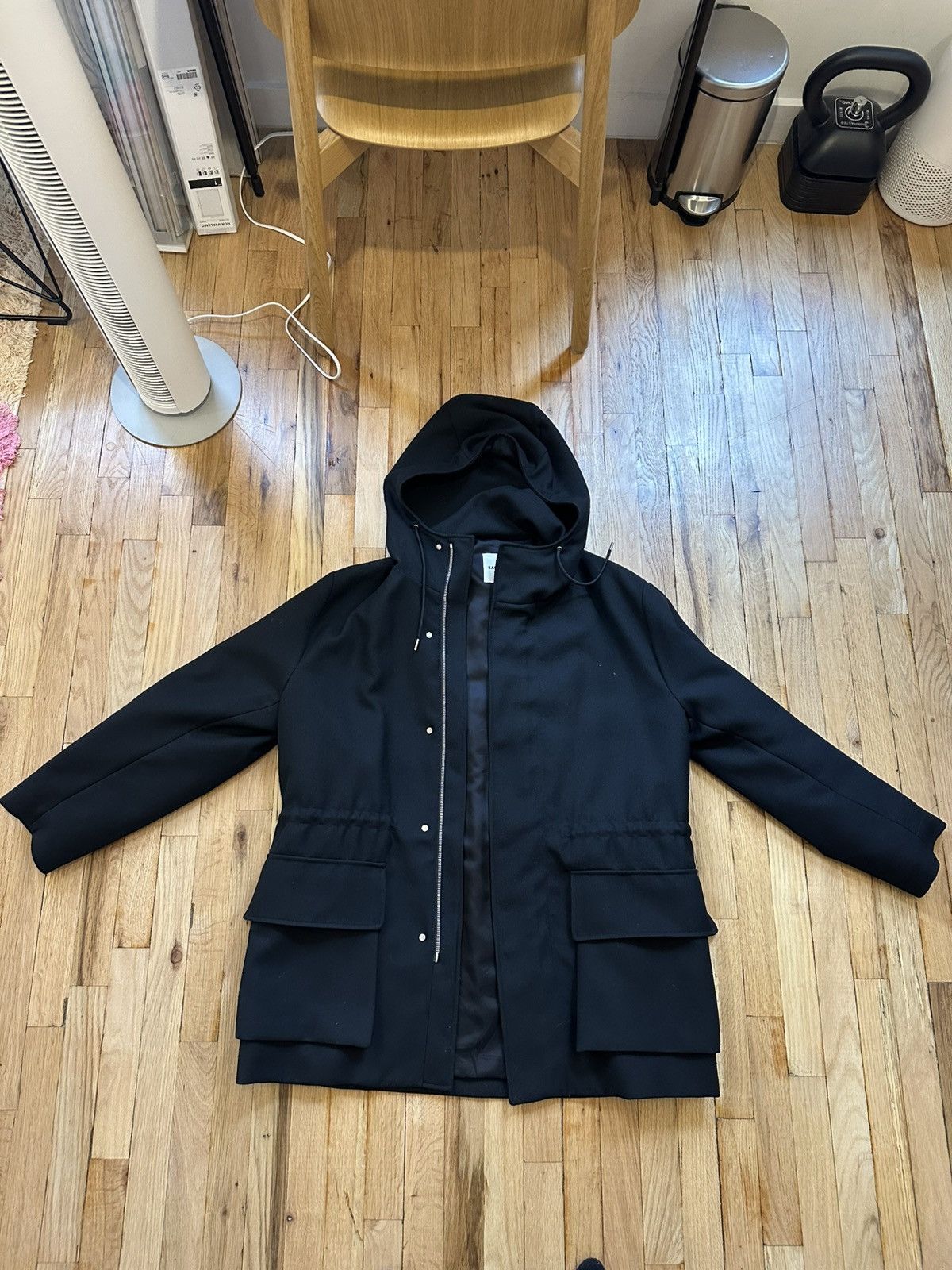 Sandro Sandro Black Parka Size US L / EU 52-54 / 3 - 1 Thumbnail