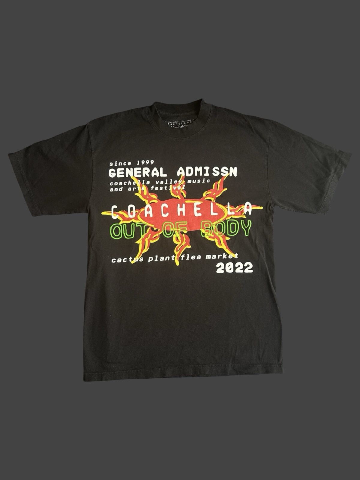 Cactus Plant Flea Market × Coachella CPFM x Coachella 2022 Weekend 1 Tee Black/Red Medium Size US M / EU 48-50 / 2 - 1 Thumbnail