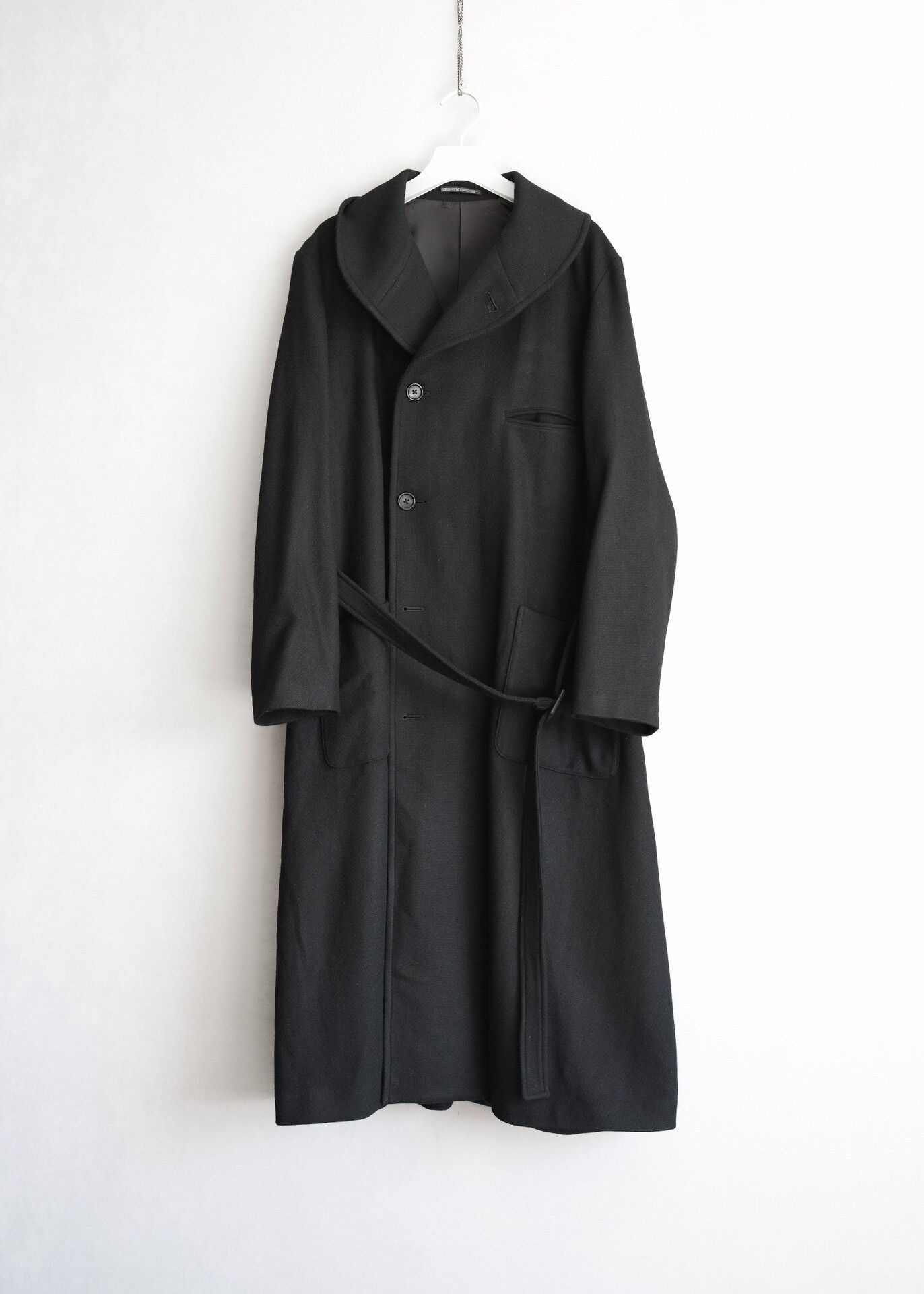 Yohji Yamamoto Yohji Yamamoto Black Wool Coat Size S / US 4 / IT 40 - 1 Thumbnail