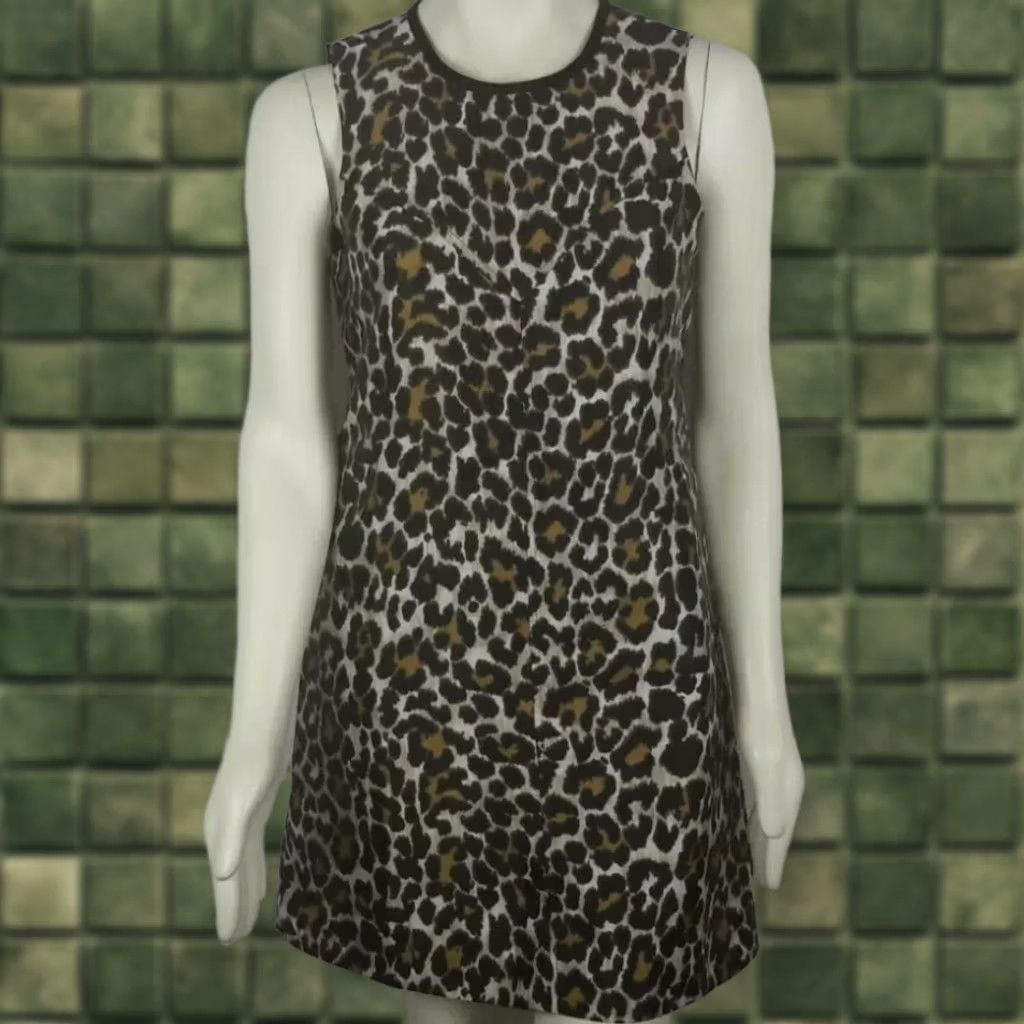 J.Crew J.CREW Leopard SHIFT DRESS animal PRINT BLACK AMBER SIZE 4 Womens Size S / US 4 / IT 40 - 1 Thumbnail