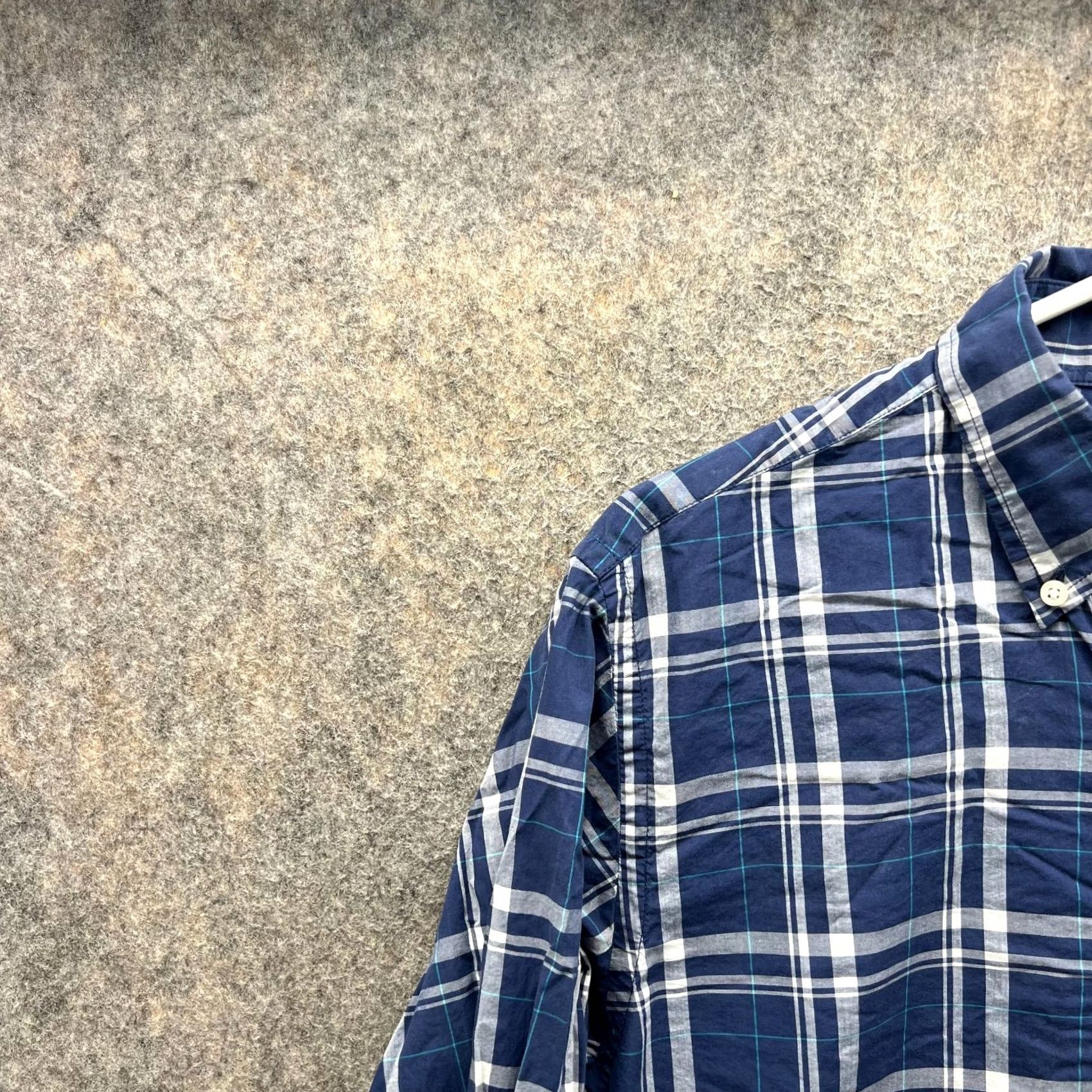 J.Crew VINTAGE J.CREW Shirt Men S Blue Button-Down Plaid Lightweight Preppy Dress Casual Formal Workwear Size 36R - 7 Thumbnail