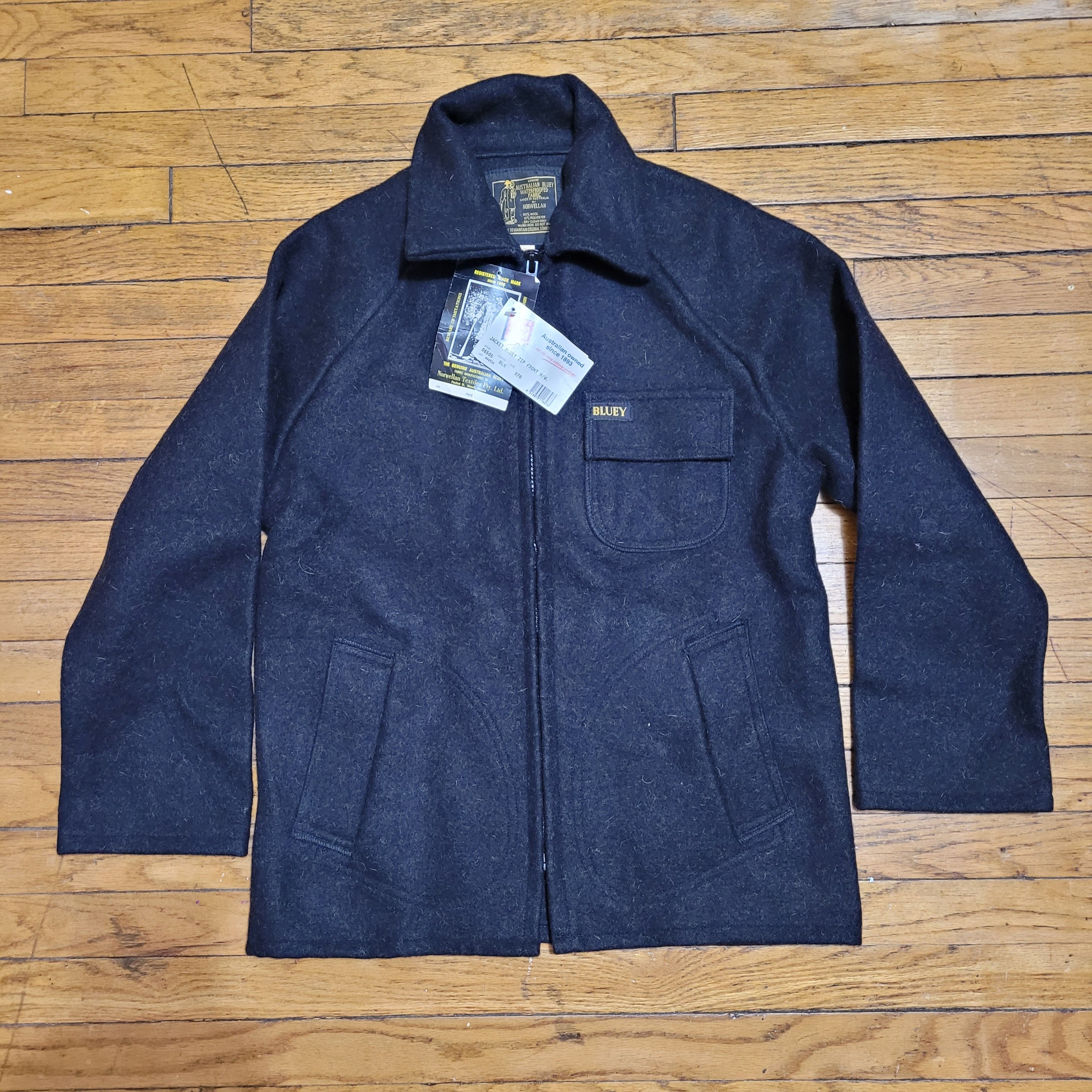 image of Vintage VTG Newellen M 97R Waterproof Blue Work Chore Jacket in Black, Men's (Size Medium)