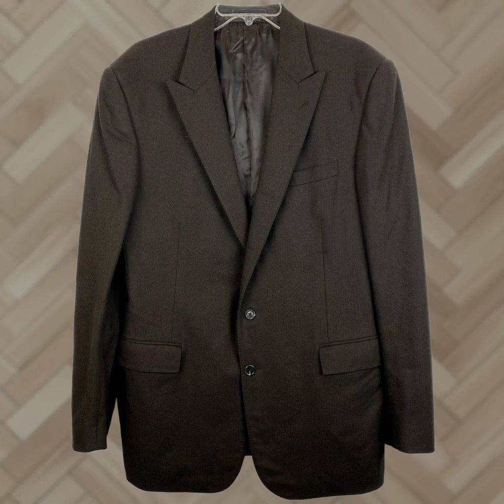 Ralph Lauren Ralph Lauren Sport Coat Mens 46L Blazer Jacket Brown Wool Two Button Single-Breasted Notch Lapel Long Size 46R - 1 Thumbnail