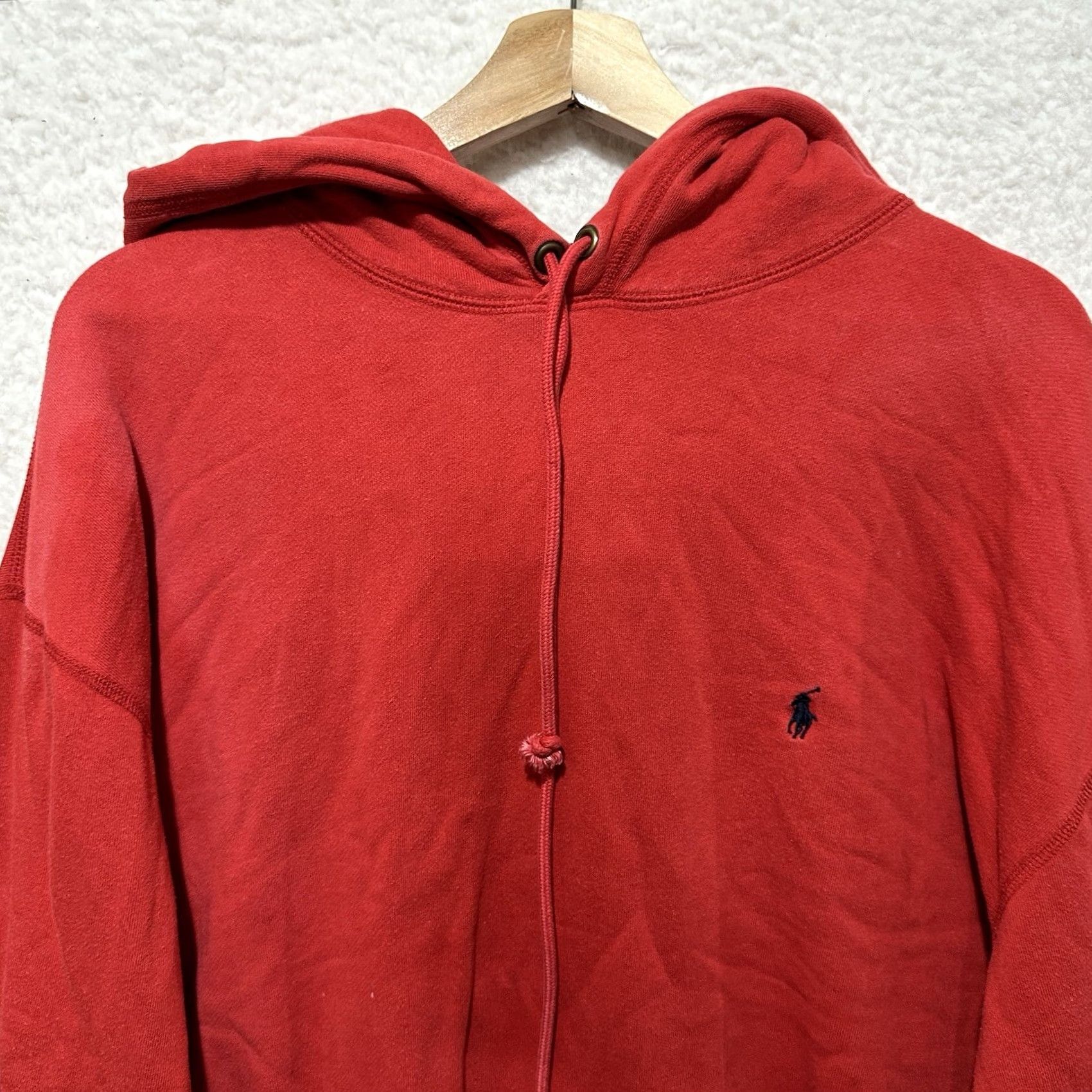 Polo Ralph Lauren VINTAGE Polo Ralph Lauren Hoodie Mens Red Fleece Pullover Drawstring Large Size US L / EU 52-54 / 3 - 4 Thumbnail