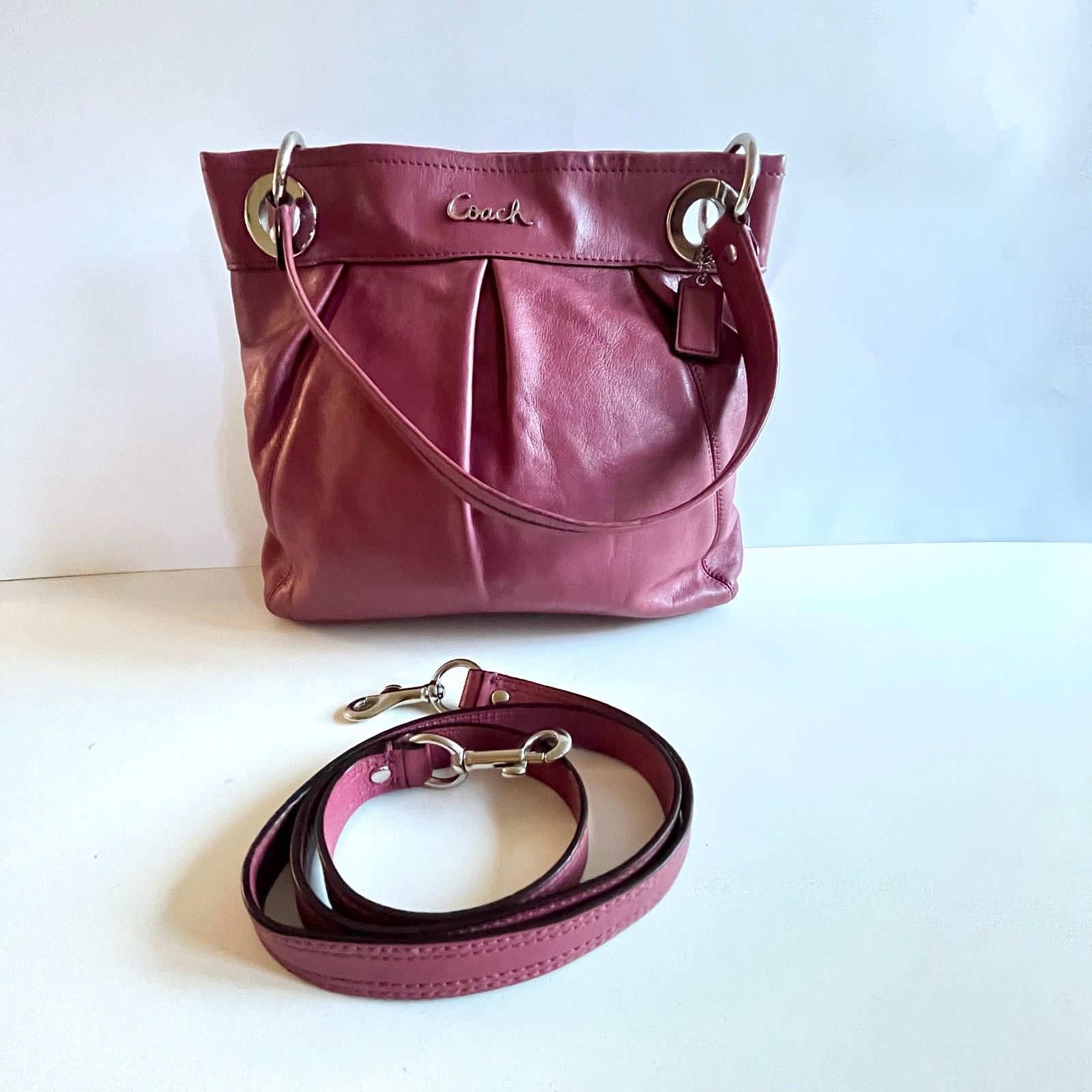 Coach COACH Ashley Leather 2 Way Bag, Mauve Size ONE SIZE - 1 Thumbnail