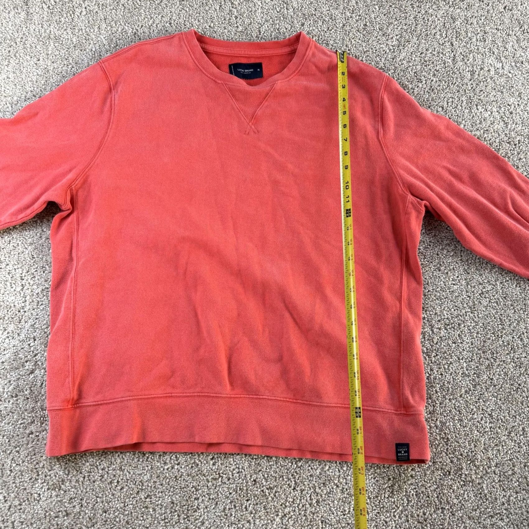 Lucky Brand Lucky Brand Sweatshirt Mens XL Orange Knit Crewneck Pullover Stretch Logo Solid Size US XL / EU 56 / 4 - 6 Thumbnail