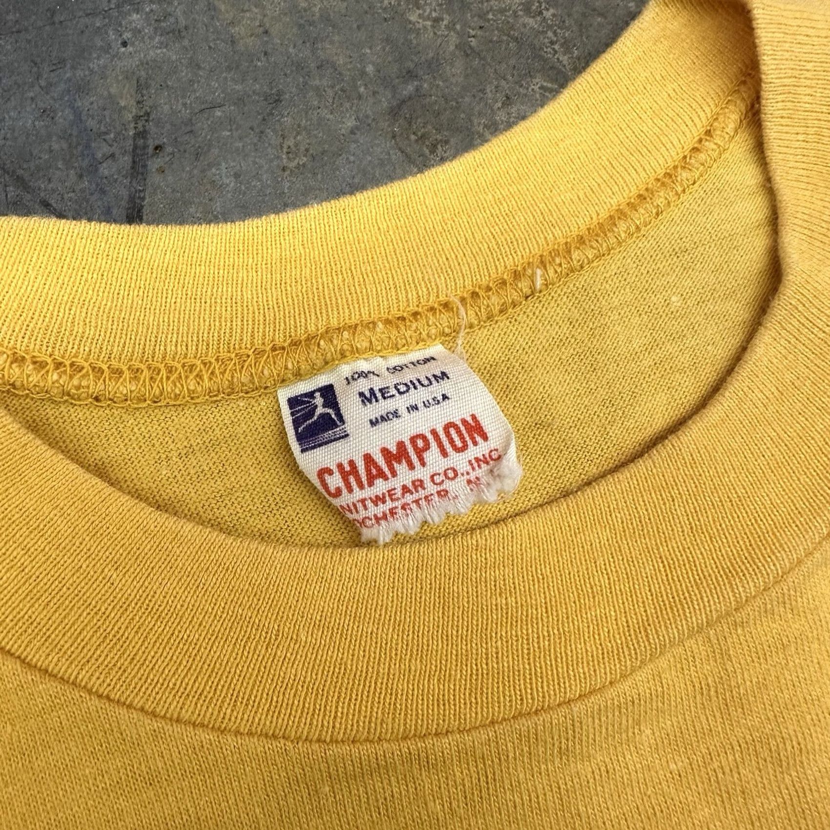 Champion VINTAGE Champion Running Man T Shirt Mens 1950s 60s Potomac State College Panther Yellow M Size US M / EU 48-50 / 2 - 4 Thumbnail