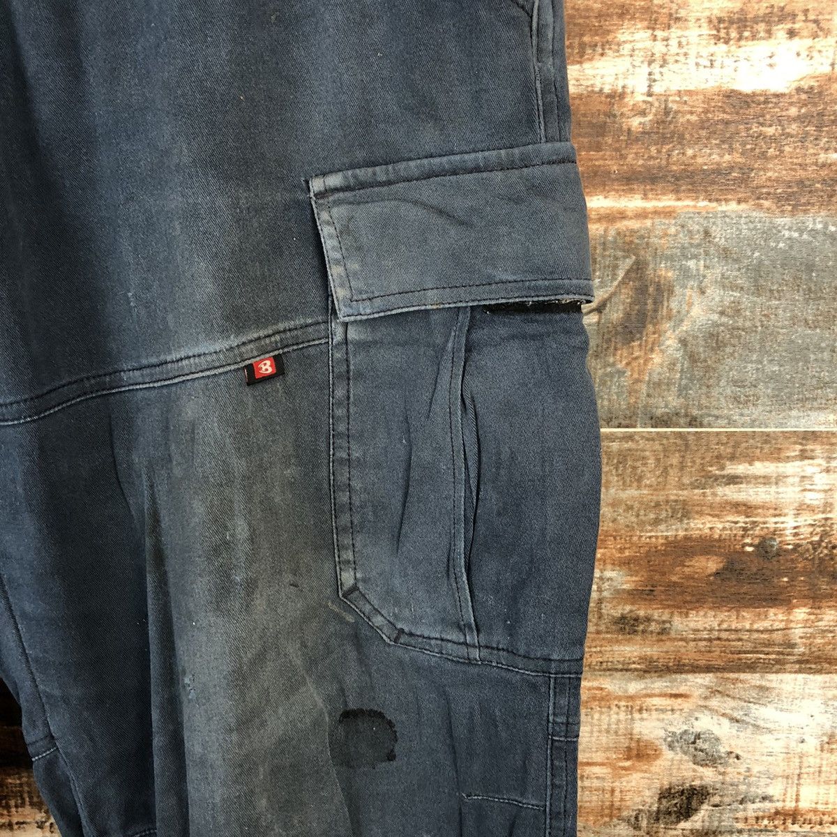 Japanese Brand DL Burtle Dark Blue ripped Cargo Multipocket Pants #C759 Size US 34 / EU 50 - 10 Thumbnail