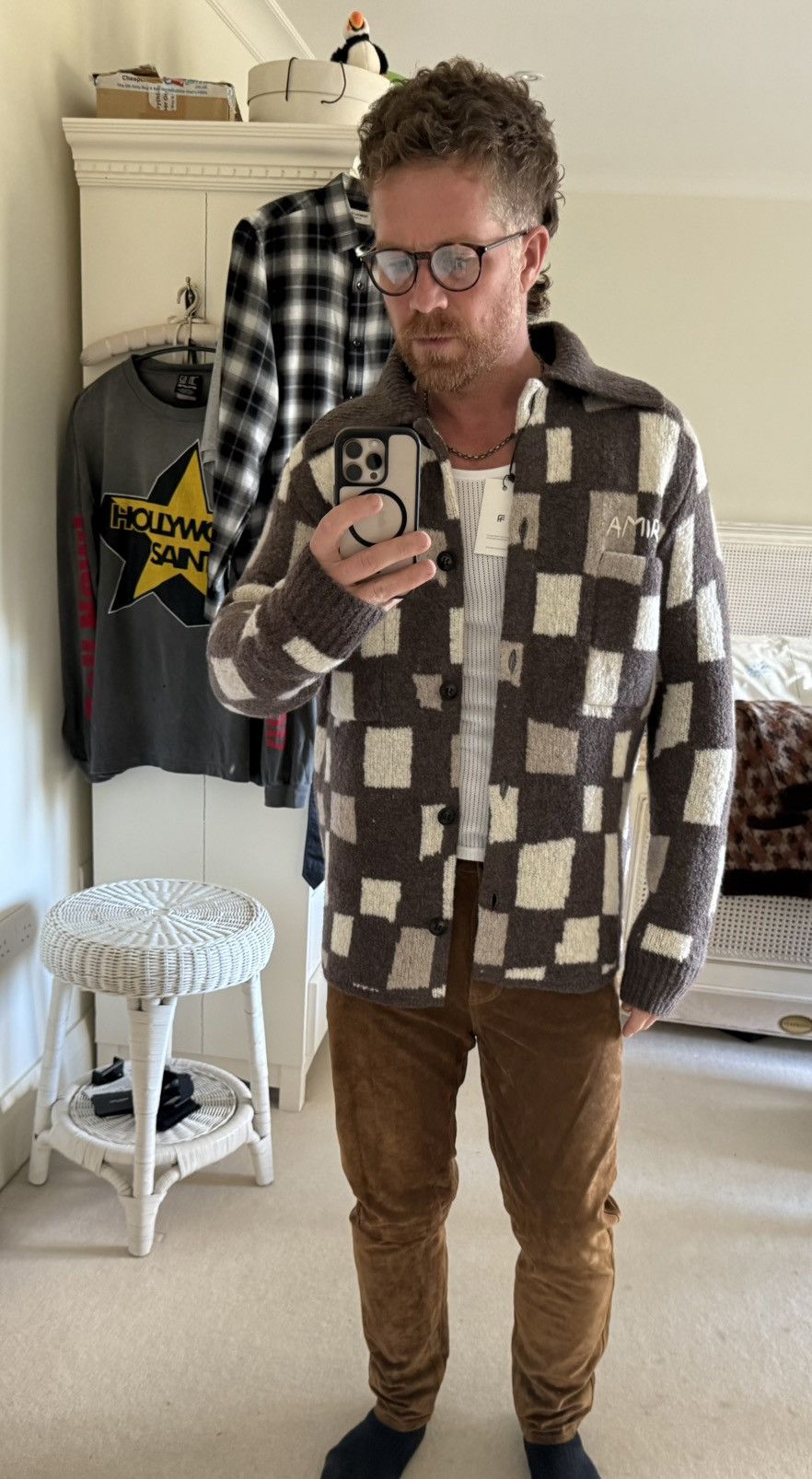 Amiri $1.3k Amiri damier cardigan sweater logo rare grail S Size US S / EU 44-46 / 1 - 2 Thumbnail