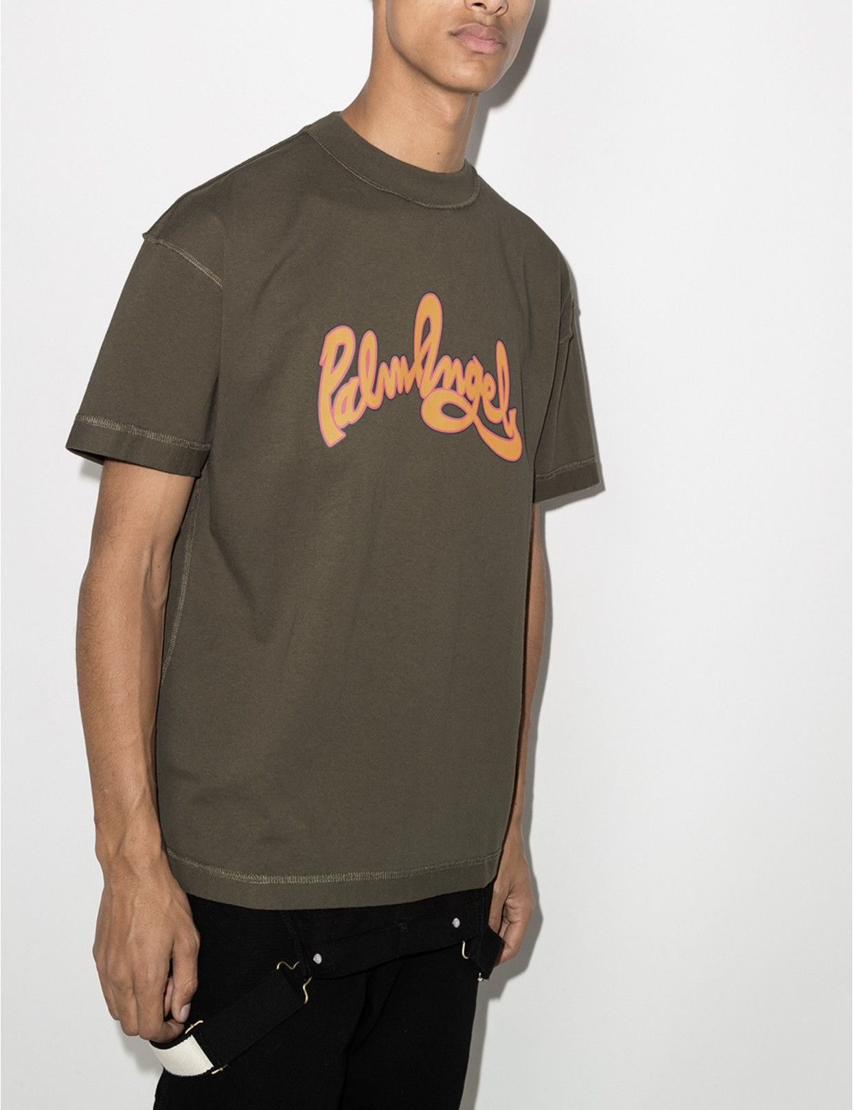 Palm Angels LOGO-PRINT CREW-NECK T-SHIRT Size US M / EU 48-50 / 2 - 2 Thumbnail