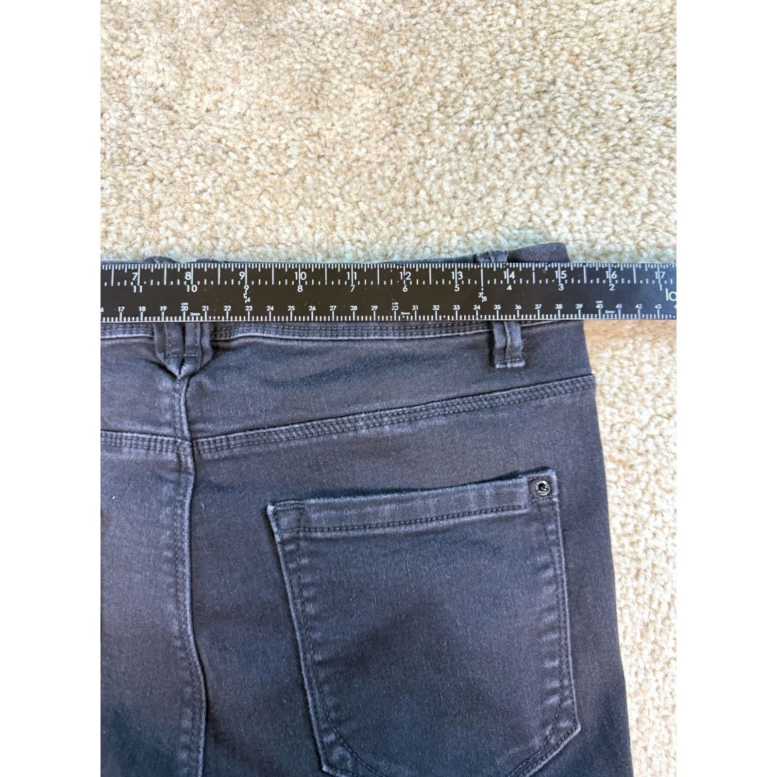 Vintage CURVE Black Raw Hem Stretch Denim Jegging Women's Jeans 12 30in 25in Size 34" / US 12 / IT 48 - 6 Thumbnail