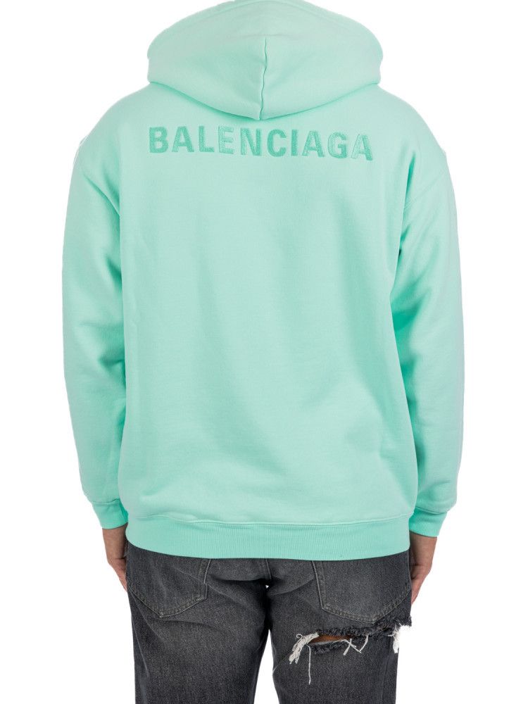 Balenciaga o1s1wg111124 Medium Fit Hoodie in Mint Green Size US XS / EU 42 / 0 - 3 Thumbnail