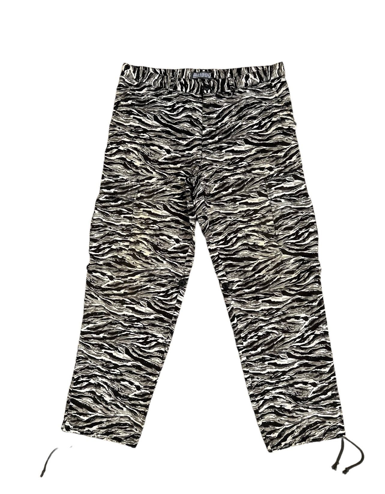 image of Melody Japan Drawstring Hem Striped Camo Cargo Trouser, Men's (Size 32)