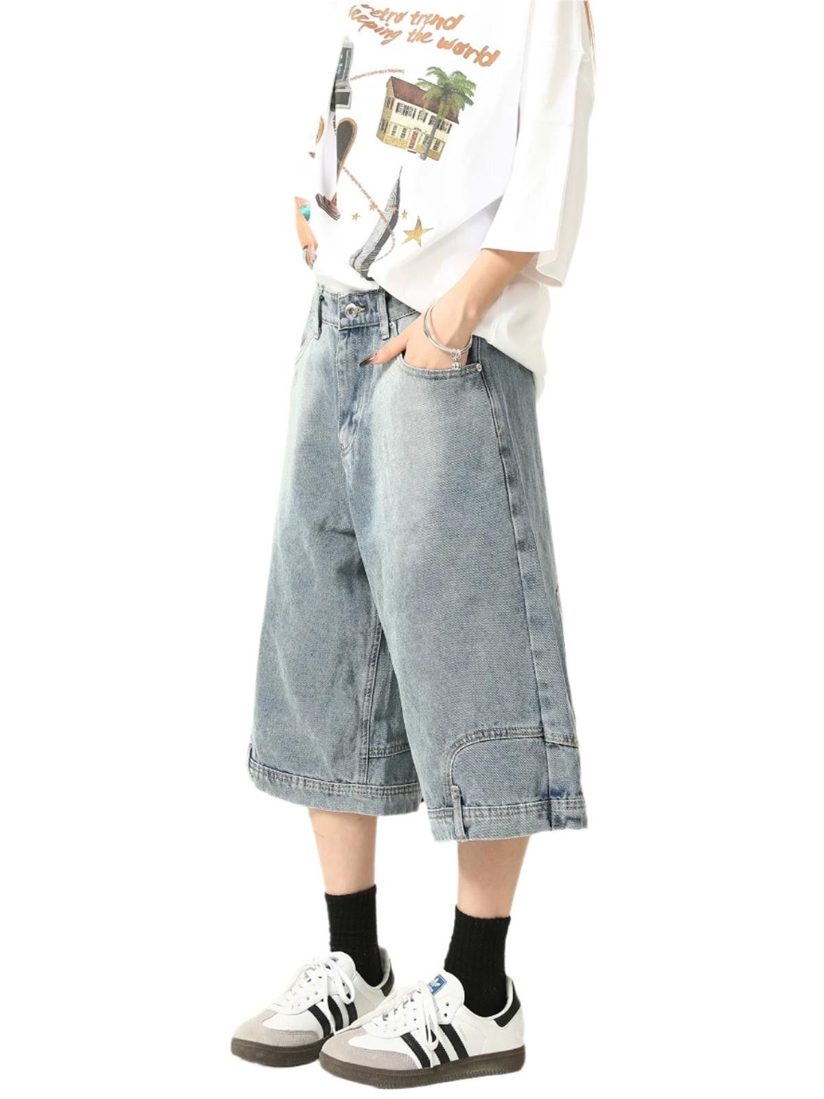 Vintage Reverse Design Baggy Wide Leg Jorts Size US 33 - 2 Thumbnail