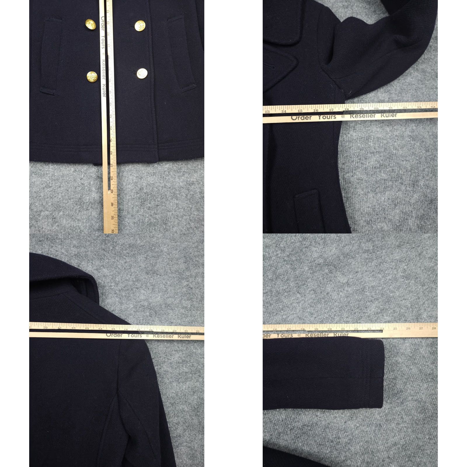 J.Crew J.CREW Stadium Cloth Pea Coat Womens 4 Navy Wool Double Breasted Size S / US 4 / IT 40 - 8 Thumbnail