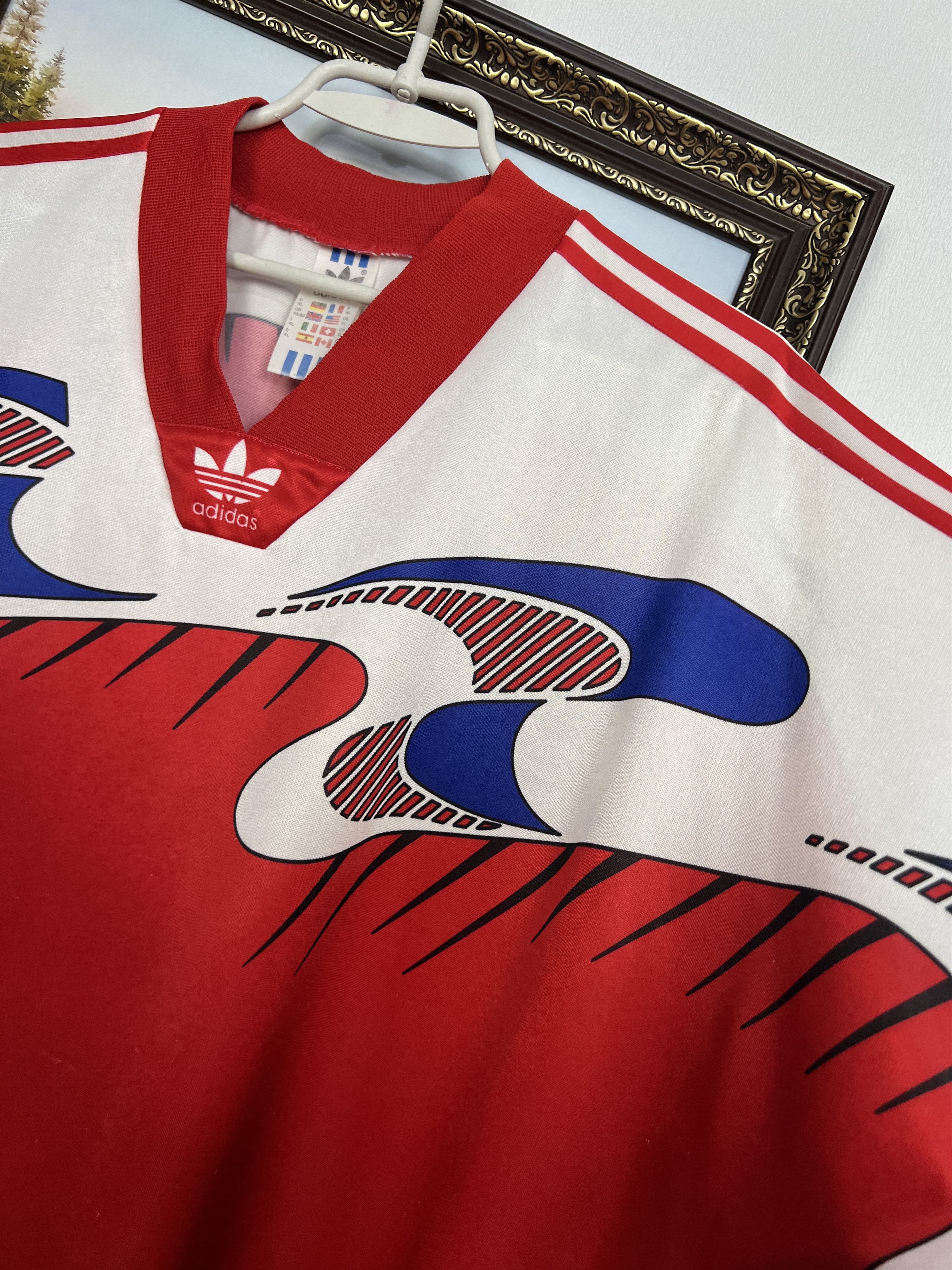 Adidas Vintage 90's Football Template Shirt Soccer Jersey Trikot Size US L / EU 52-54 / 3 - 4 Thumbnail