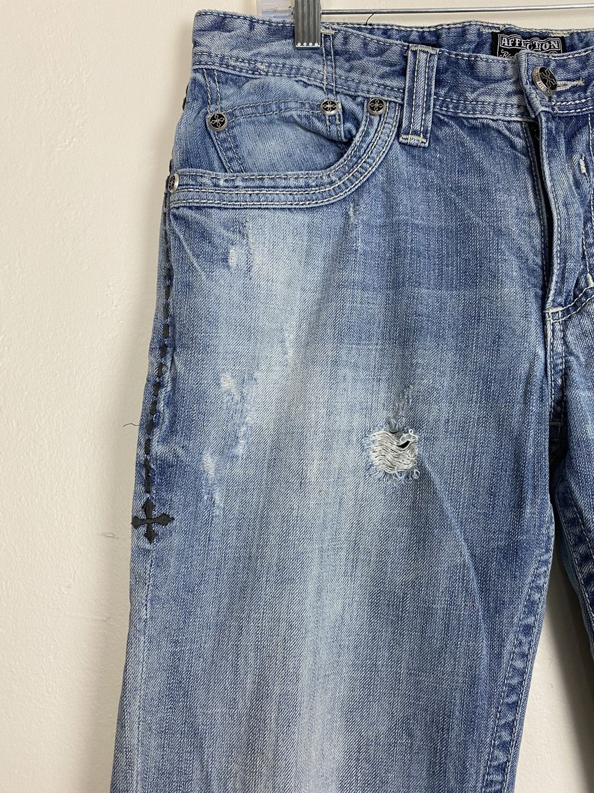 Affliction × Vintage Y2K Crazy Affliction Denim Jeans Grail Size US 33 - 5 Thumbnail