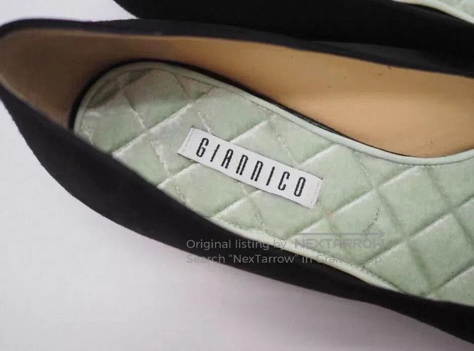 Japanese Brand giannico black suede flats size 36.5. Size US 6 / IT 36 - 4 Thumbnail