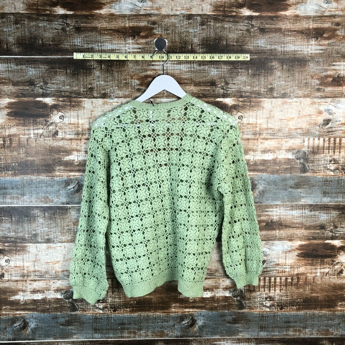 Homespun Knitwear Japan vintage crochet meshnet Green Knitwear #A1979 Size US S / EU 44-46 / 1 - 10 Thumbnail