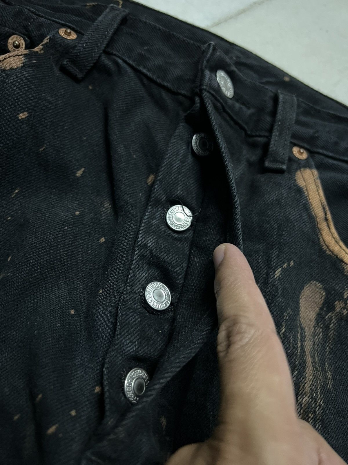 Levi's 💥Insane 90’s Levis 501 Distressed Black Jeans Size US 30 / EU 46 - 14 Thumbnail