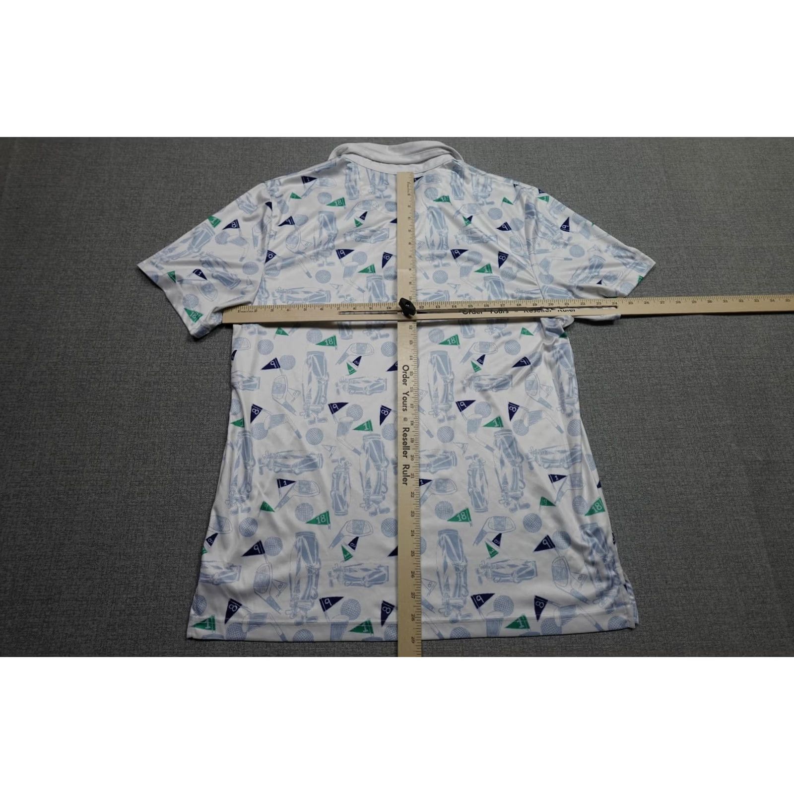 PGA Tour PGA TOUR Pro Series Polo Mens Large White Golf Bag Print Athletic Fit Shirt Size US L / EU 52-54 / 3 - 5 Thumbnail