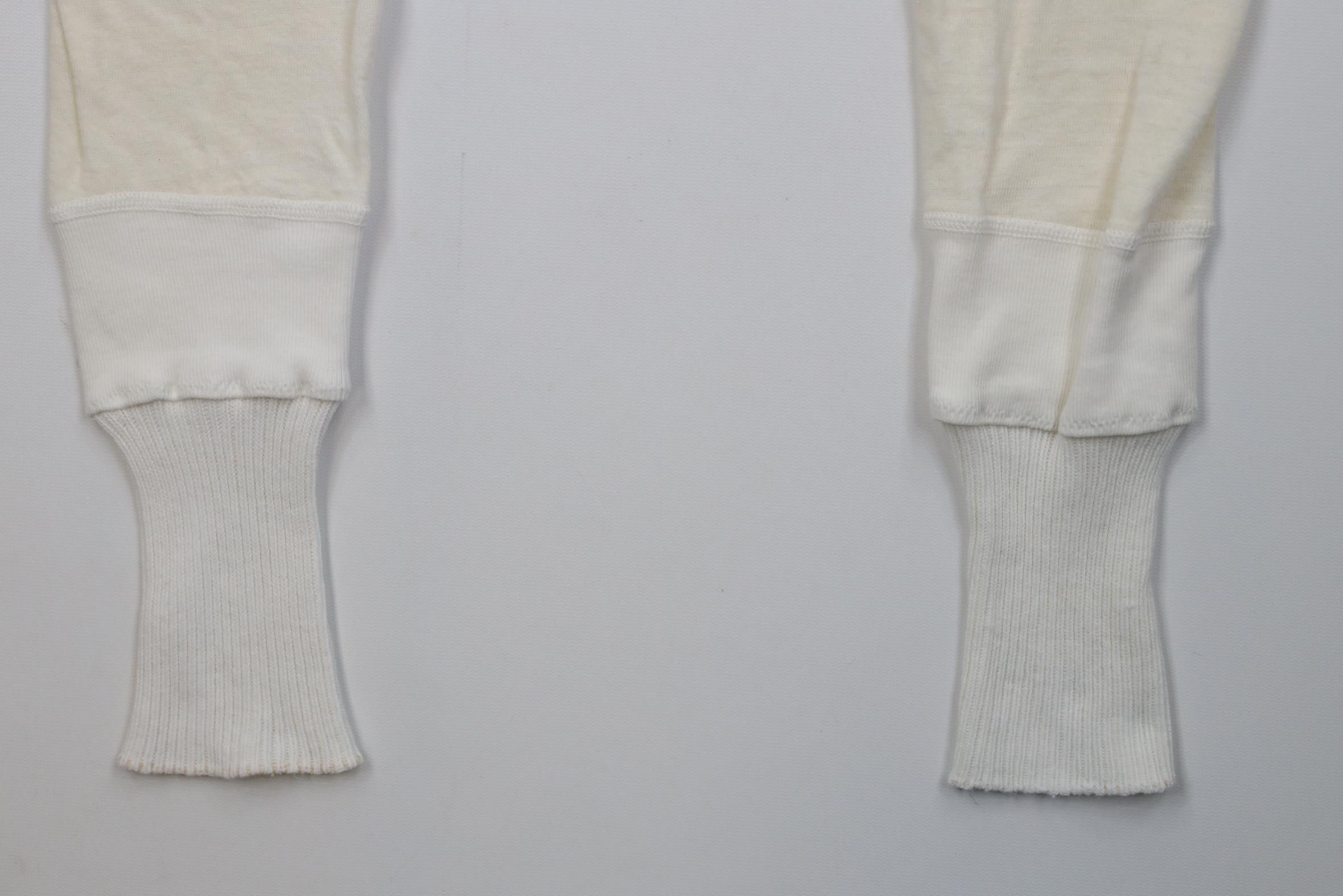 Vintage Vintage 50s 60s Wool Knit Thermal Joggers Pants Cream USA Size 38" / US 16 / IT 52 - 4 Thumbnail