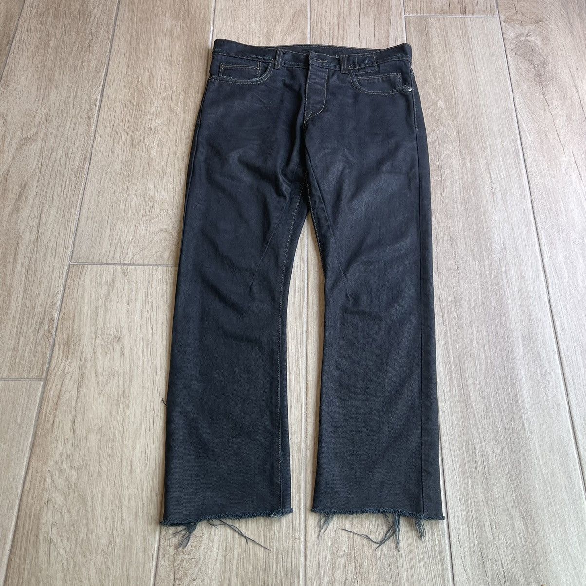 Rick Owens Drkshdw Triple Black Light Wax Denim Jeans Size US 30 / EU 46 - 1 Thumbnail