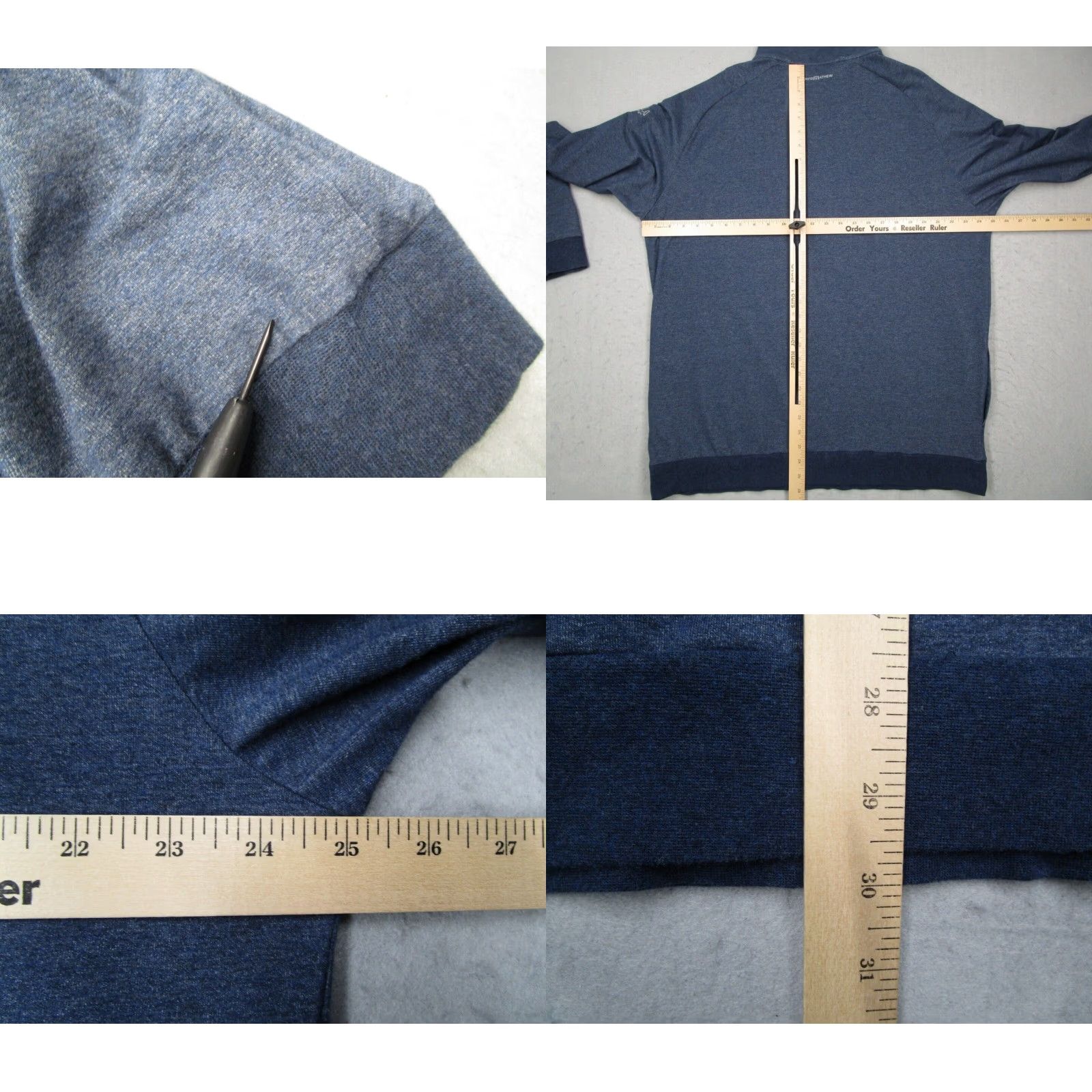 TravisMathew Travis Mathew Mens 2XL 1/4 Zip Blue Pullover Sweater Golf PASEA HOTEL Embroidered Pocket Logo Casual Travel All Seasons Cotton Blend Polyester Blend Size US XXL / EU 58 / 5 - 8 Thumbnail